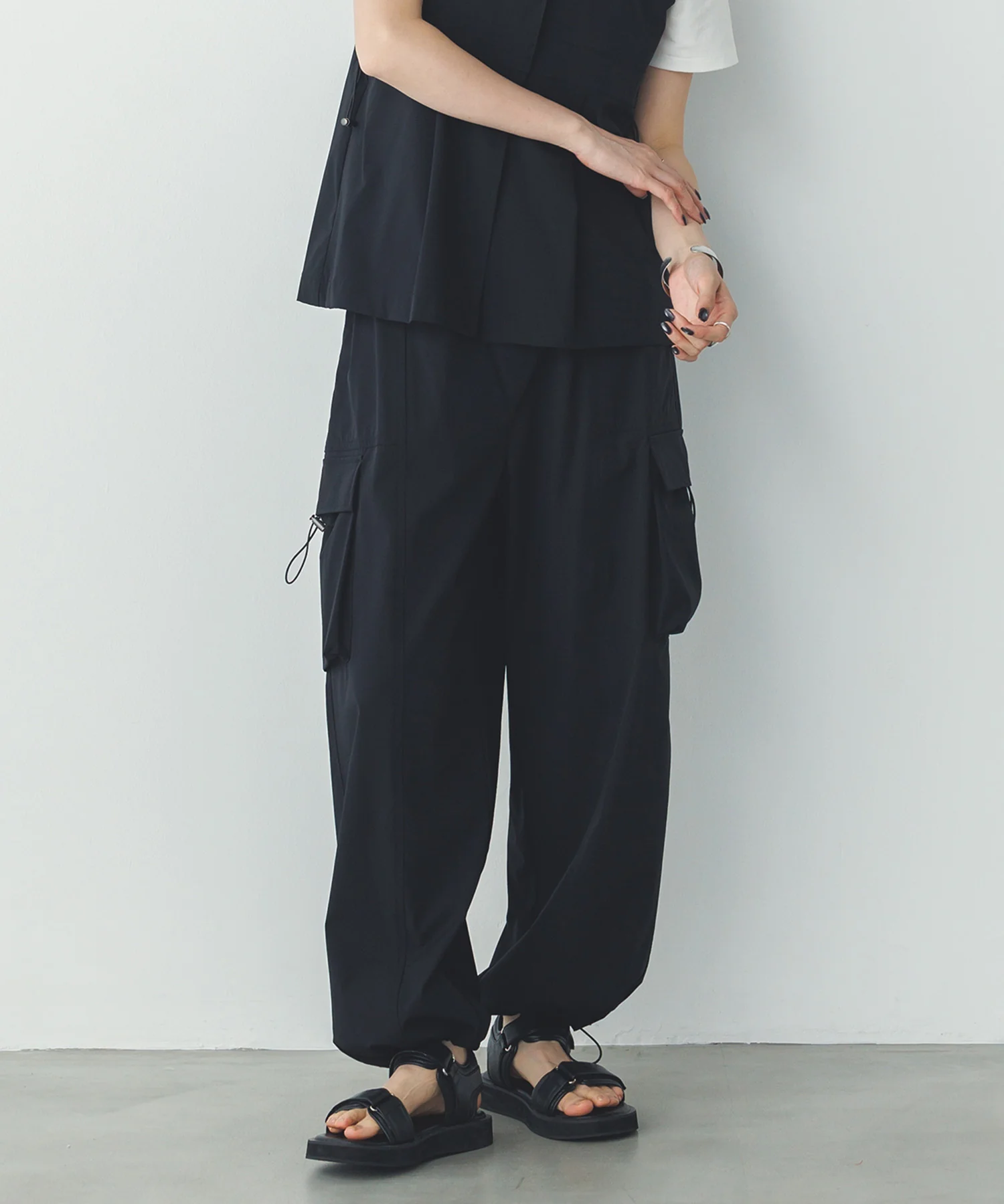 【接触冷感】パラシュートパンツ