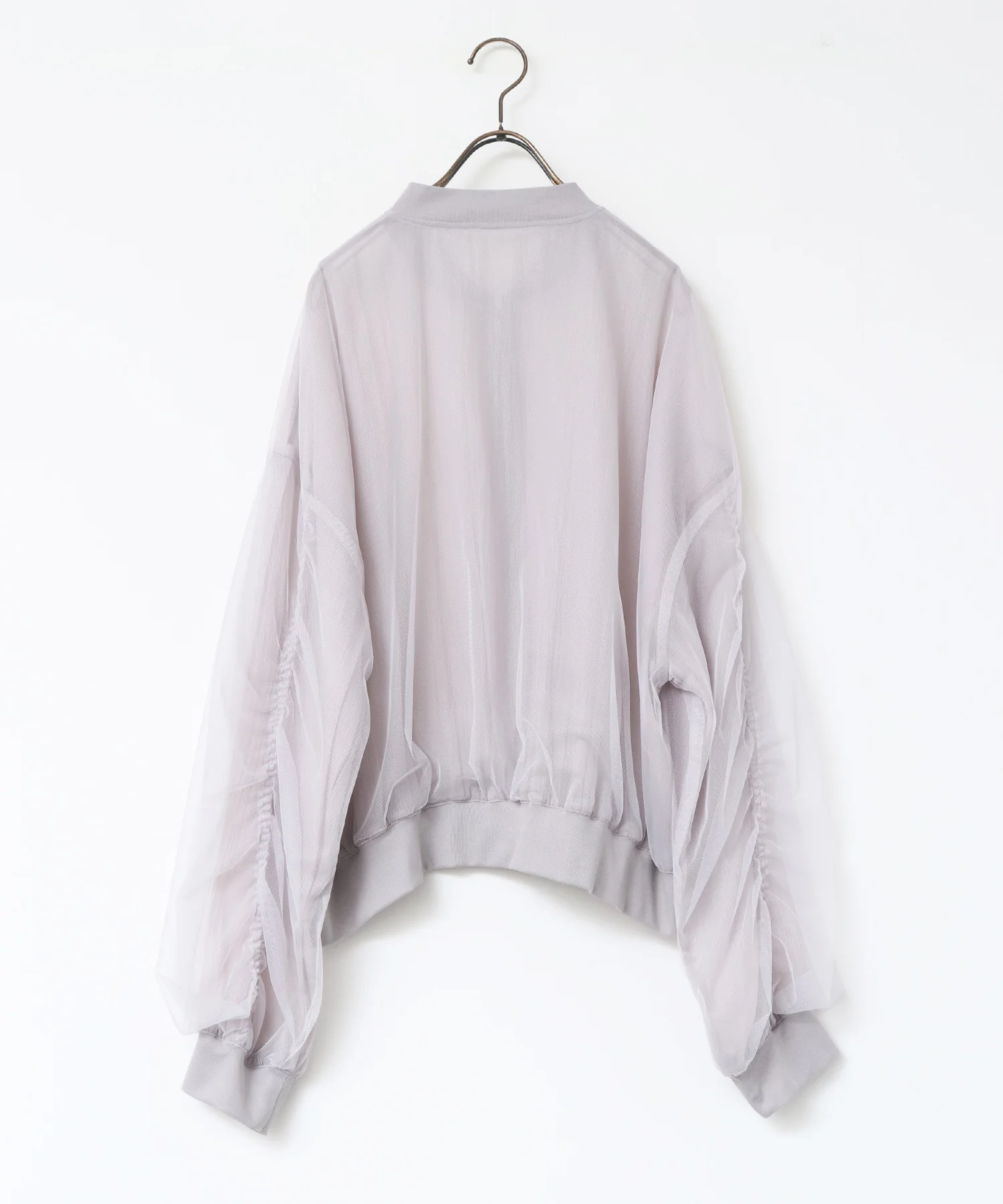 チュールシアー チェックブルゾン