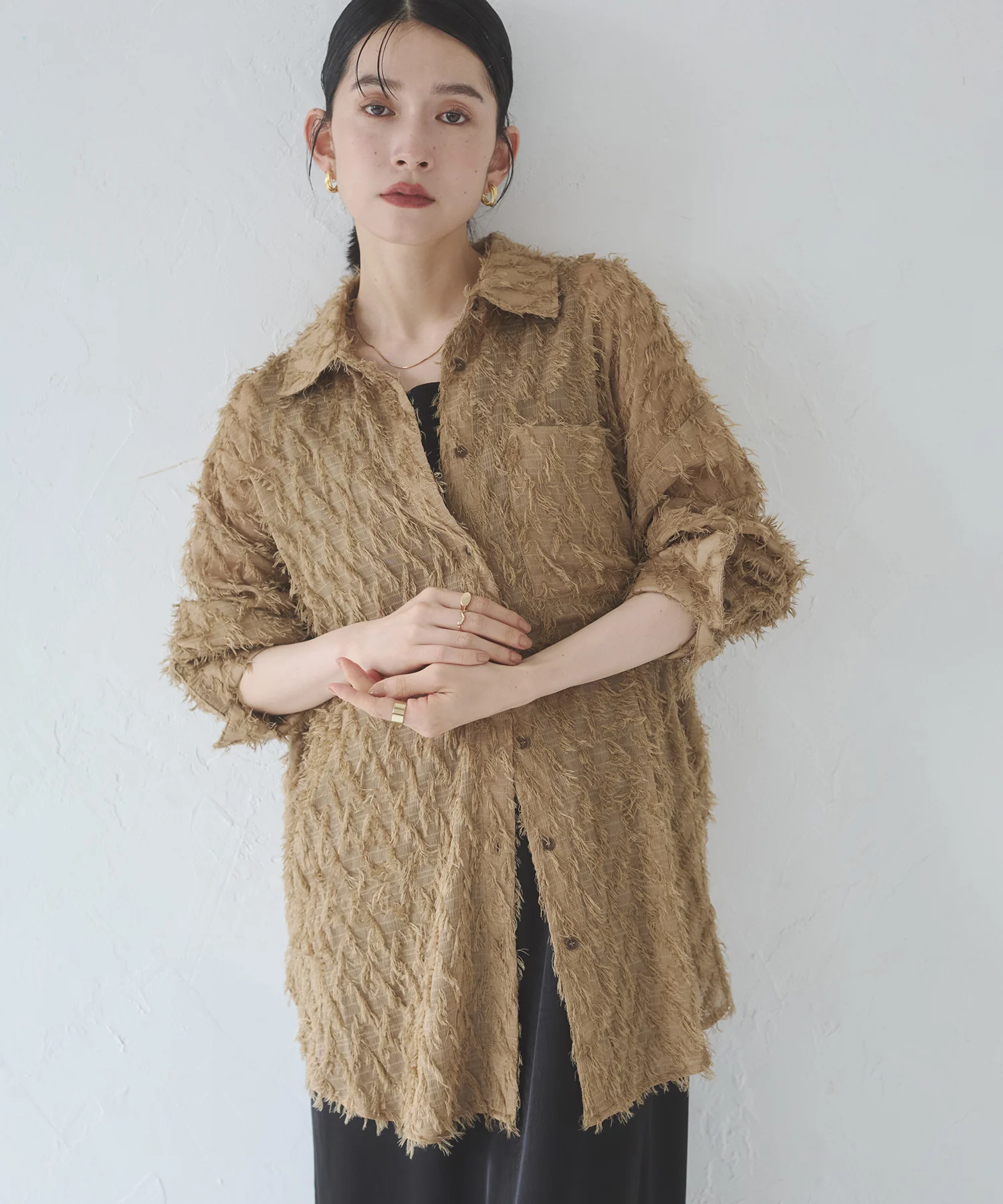 フェザーライク オーバーシアーシャツ