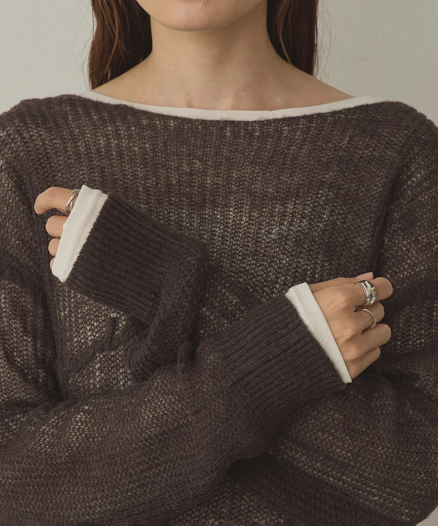 アルパカニット ロゴシアートップス