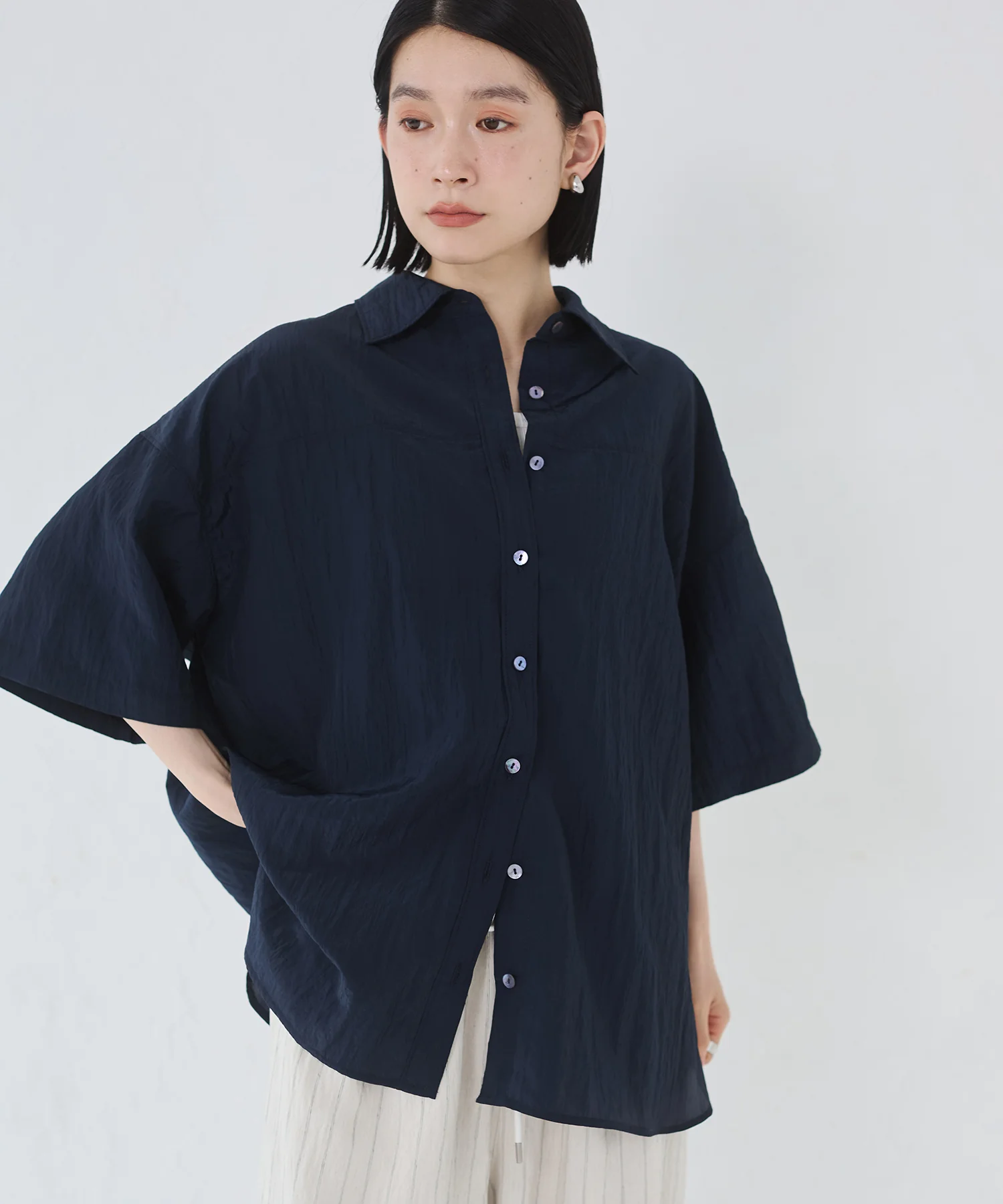 ワッシャー加工 2WAYシャツ