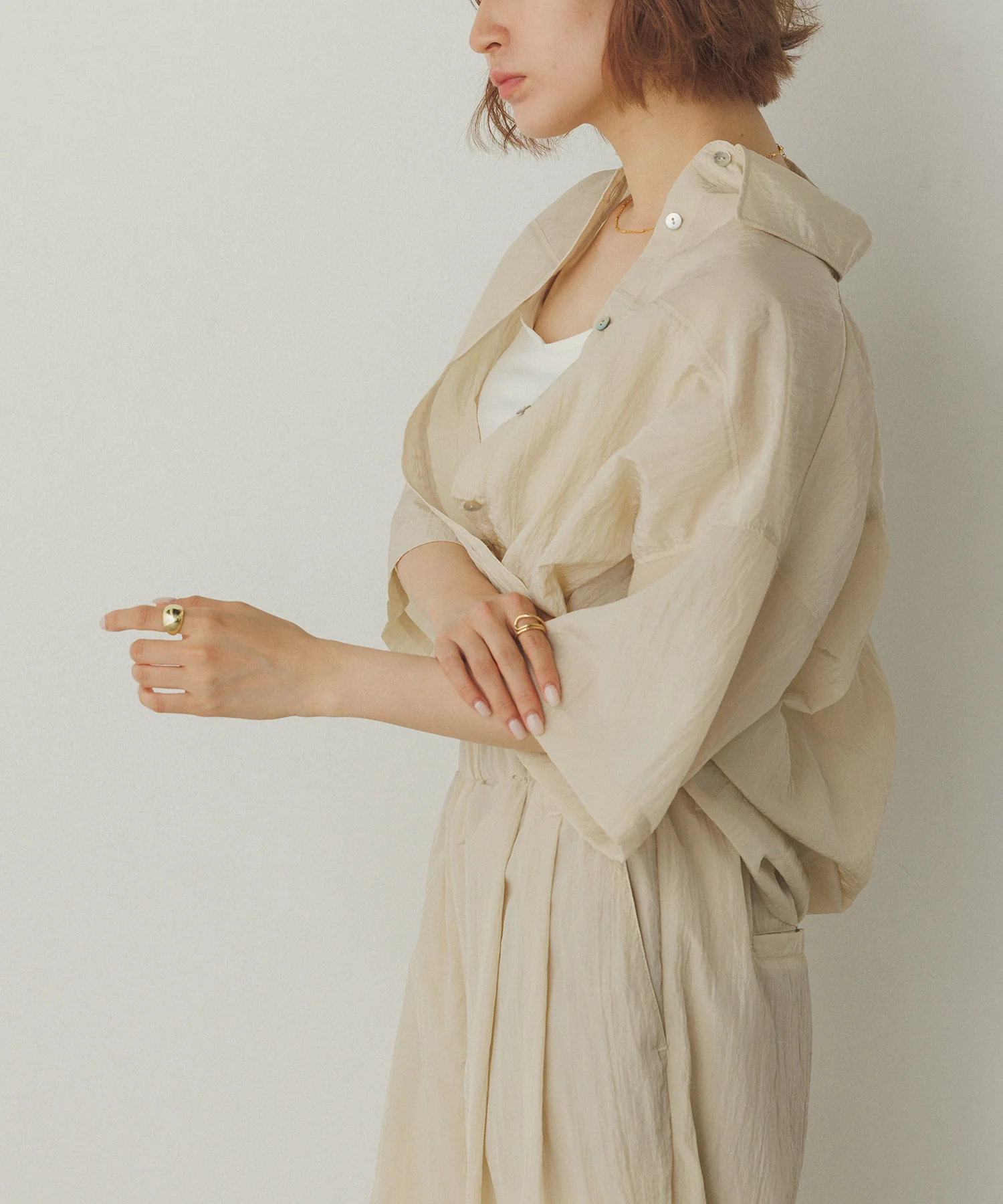 ワッシャー加工 2WAYシャツ