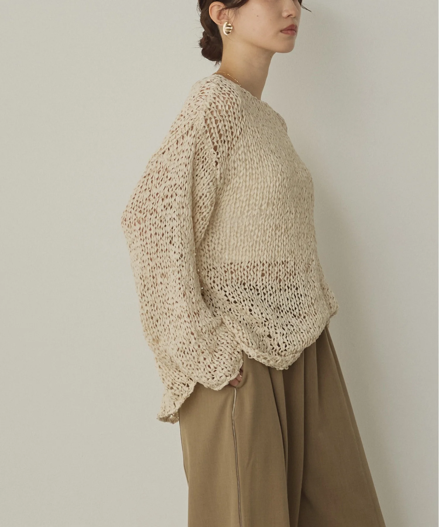 ペーパーヤーン 透かし編みニット