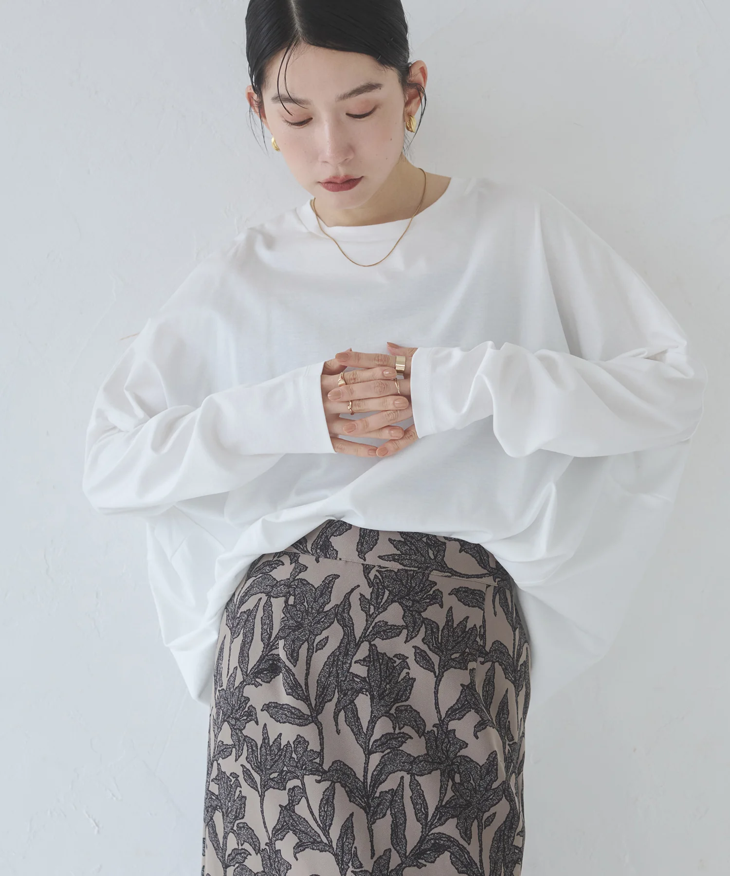 コクーンシルエット ロンT