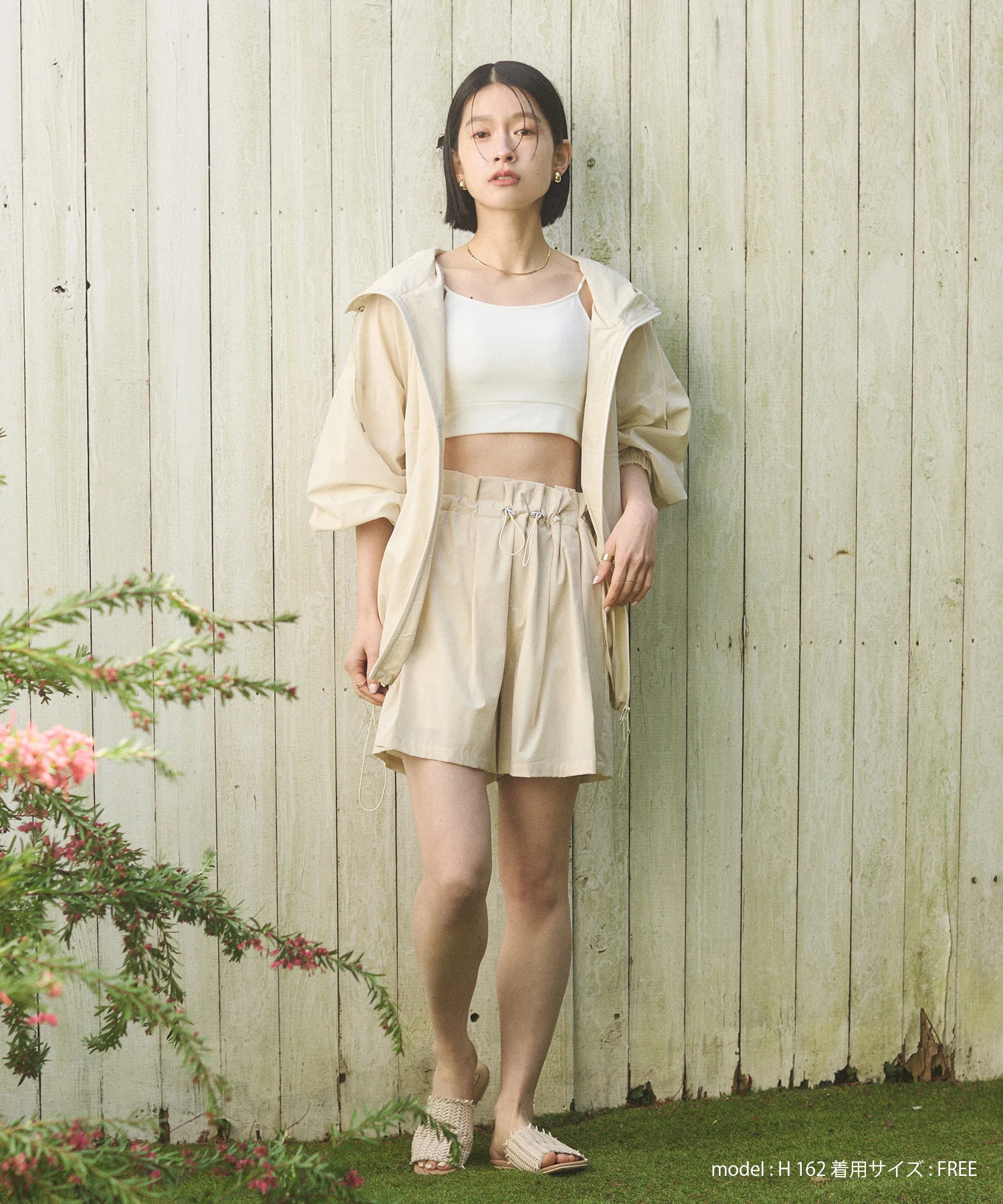 【接触冷感】フリルギャザー ショートパンツ