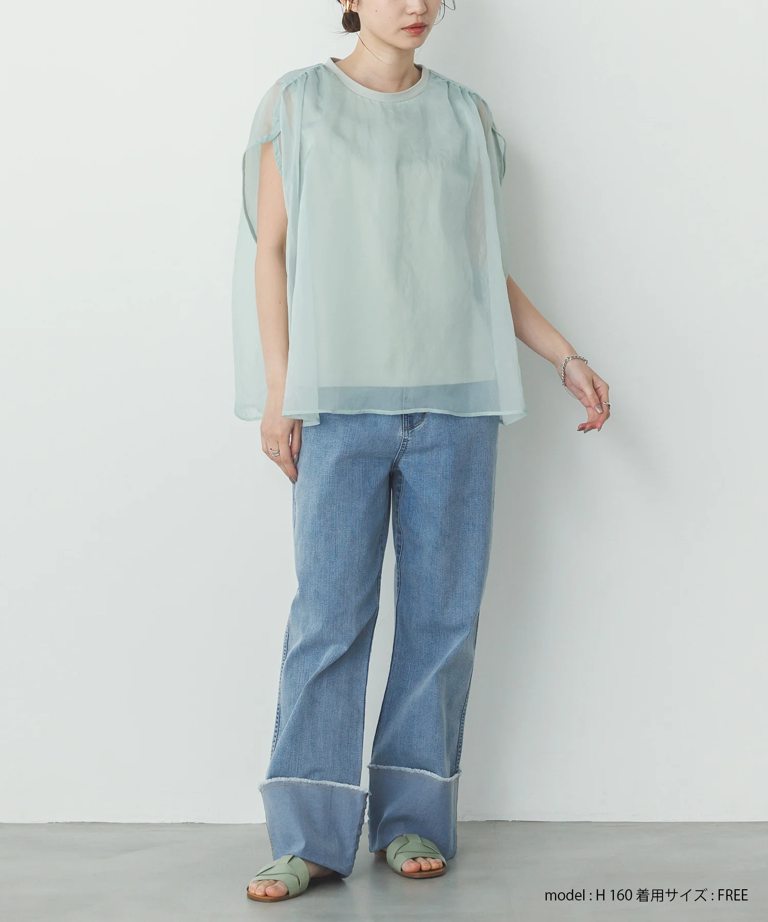 ニュアンス シアーレイヤードトップス