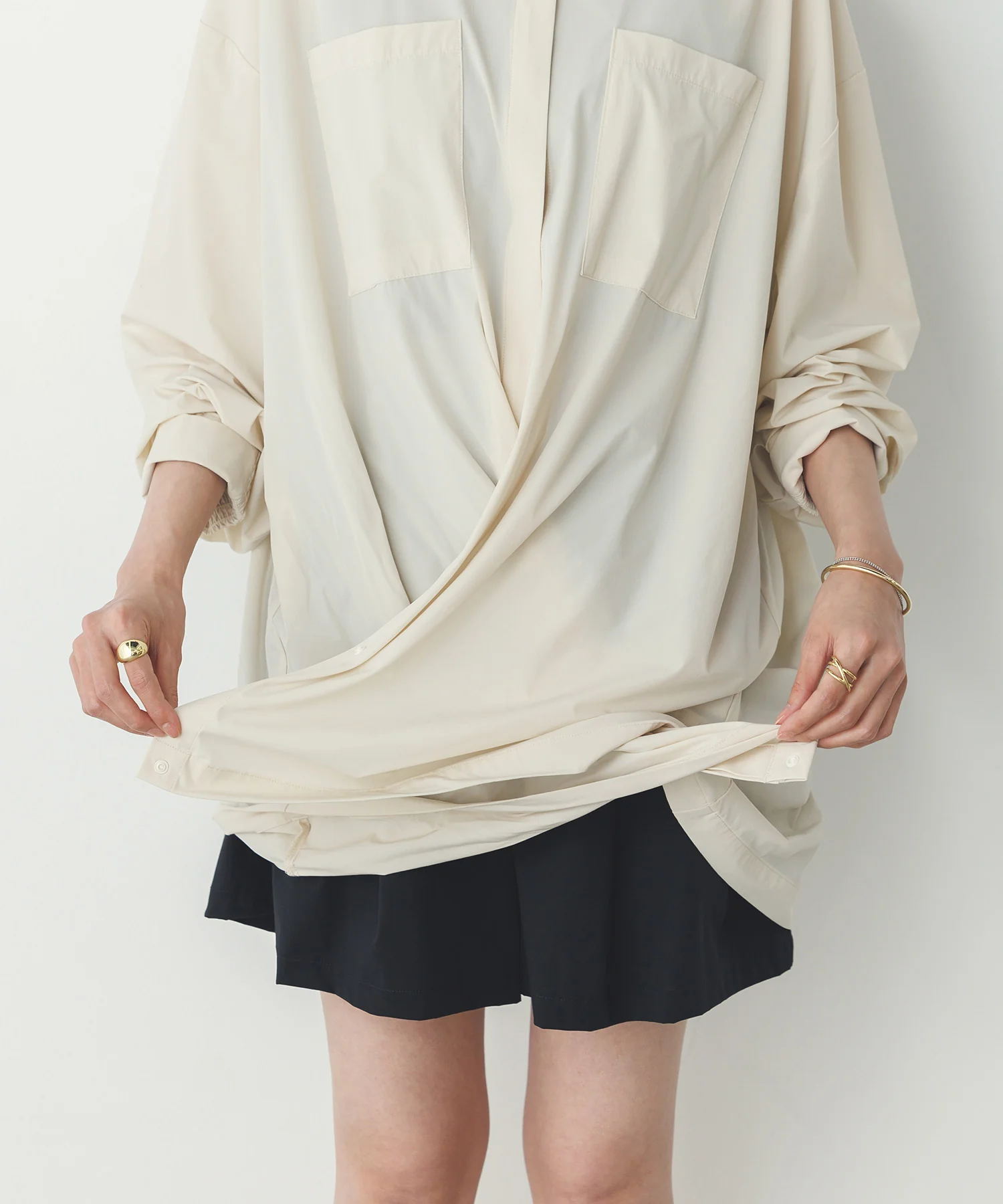 【新色追加】【接触冷感】2WAY カシュクールシャツ