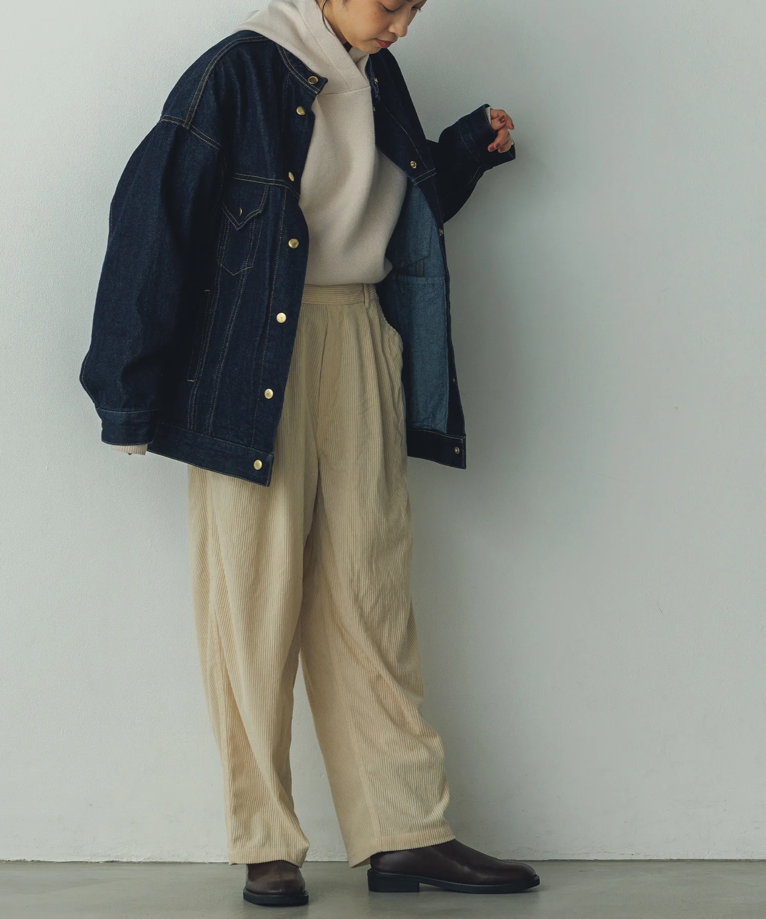 コーデュロイ コクーンパンツ