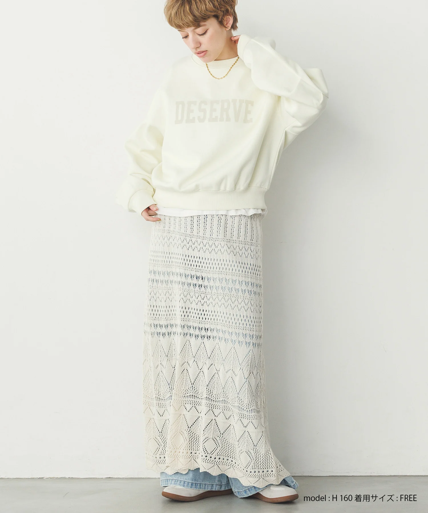 スリーブタック ロゴプリントスウェット