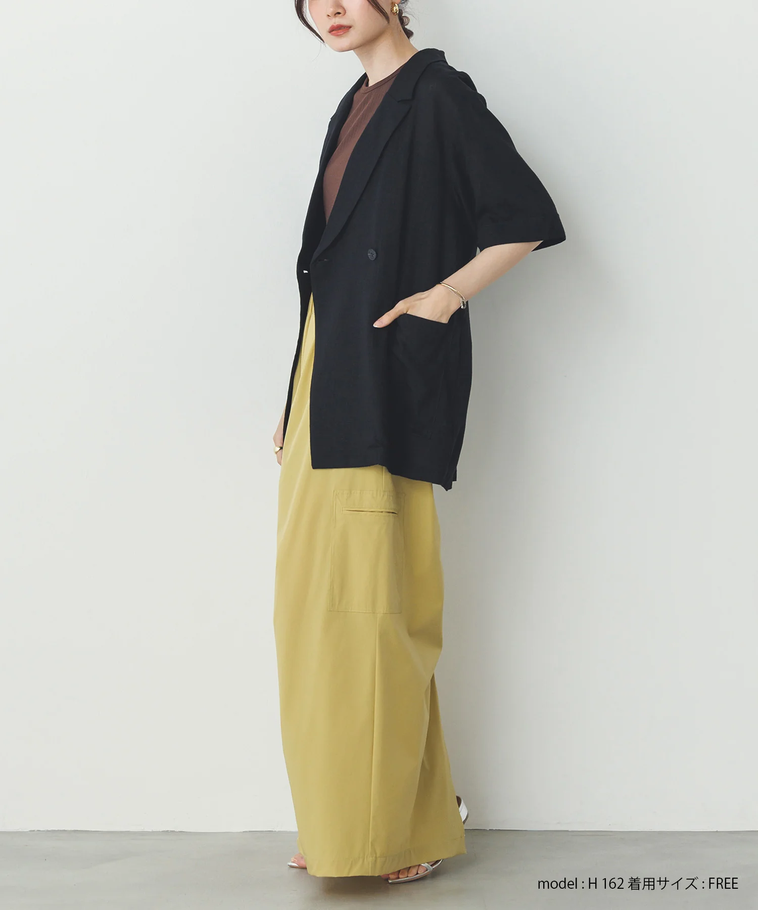 【接触冷感】シャーリング カーゴスカート