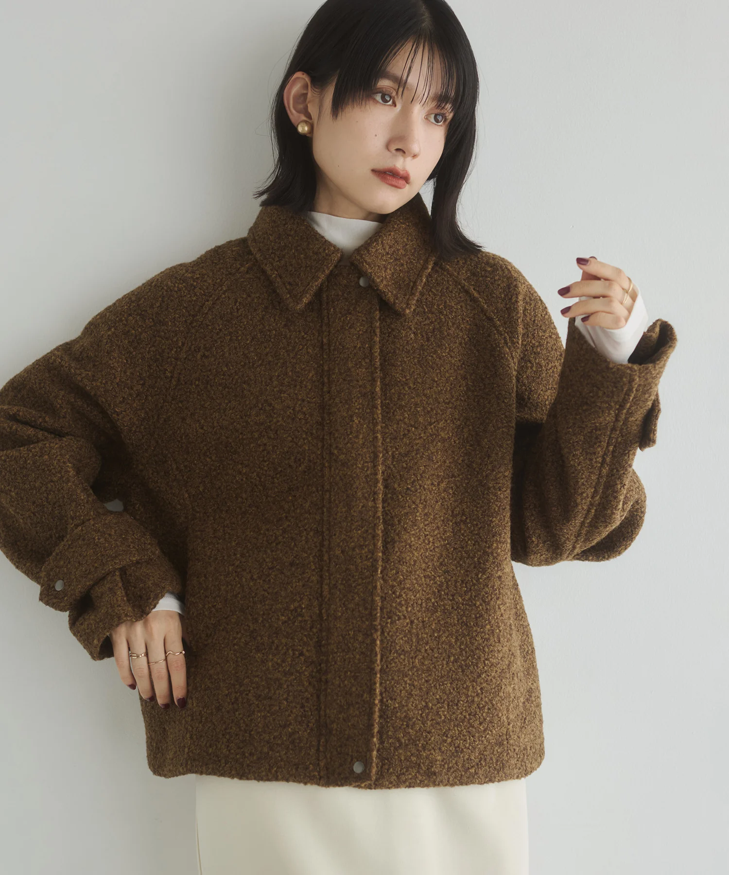 くるくるブークレ ショートブルゾン