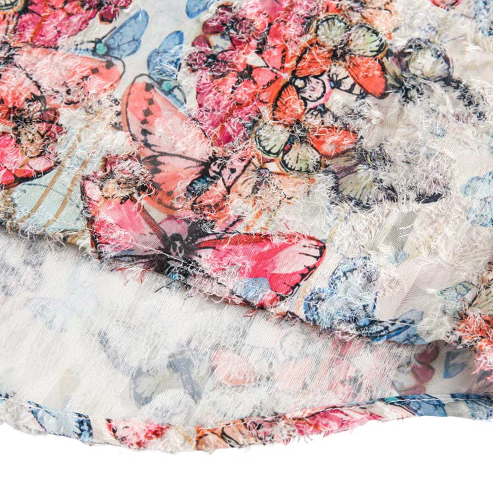 アメカジ蝶柄フリンジジャカードシャツ 半袖 