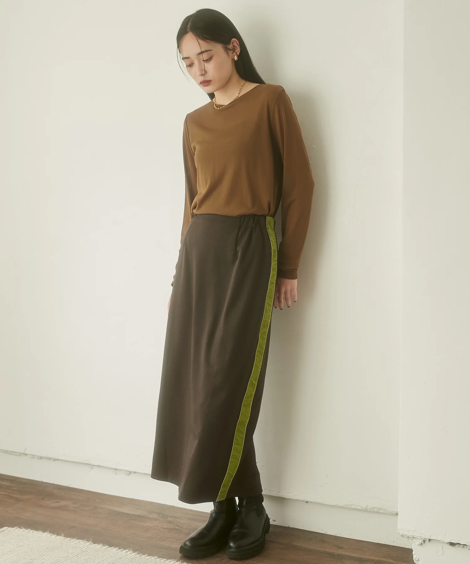 クルーネック シアートップス