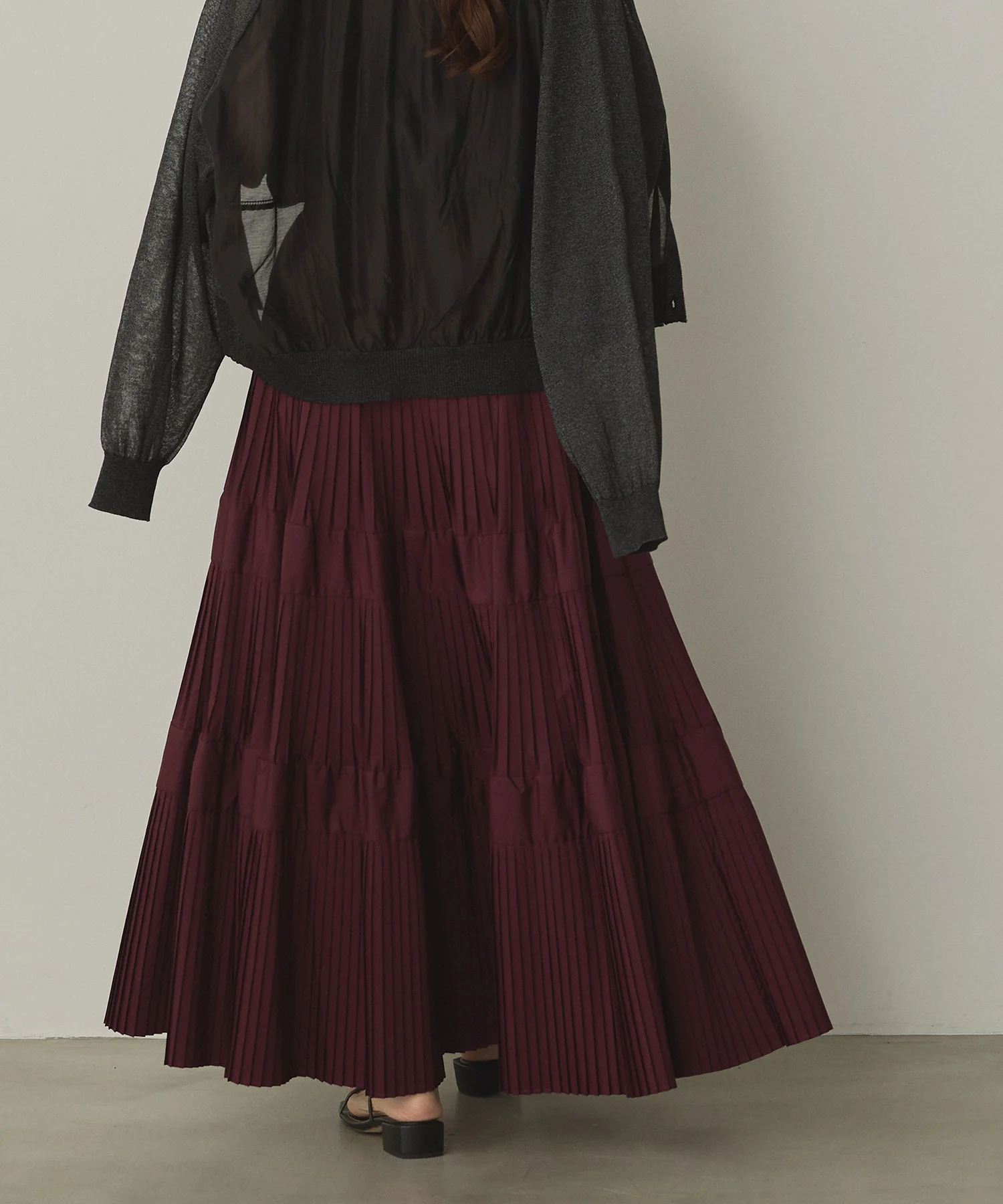 【新色追加】プリーツティアードスカート