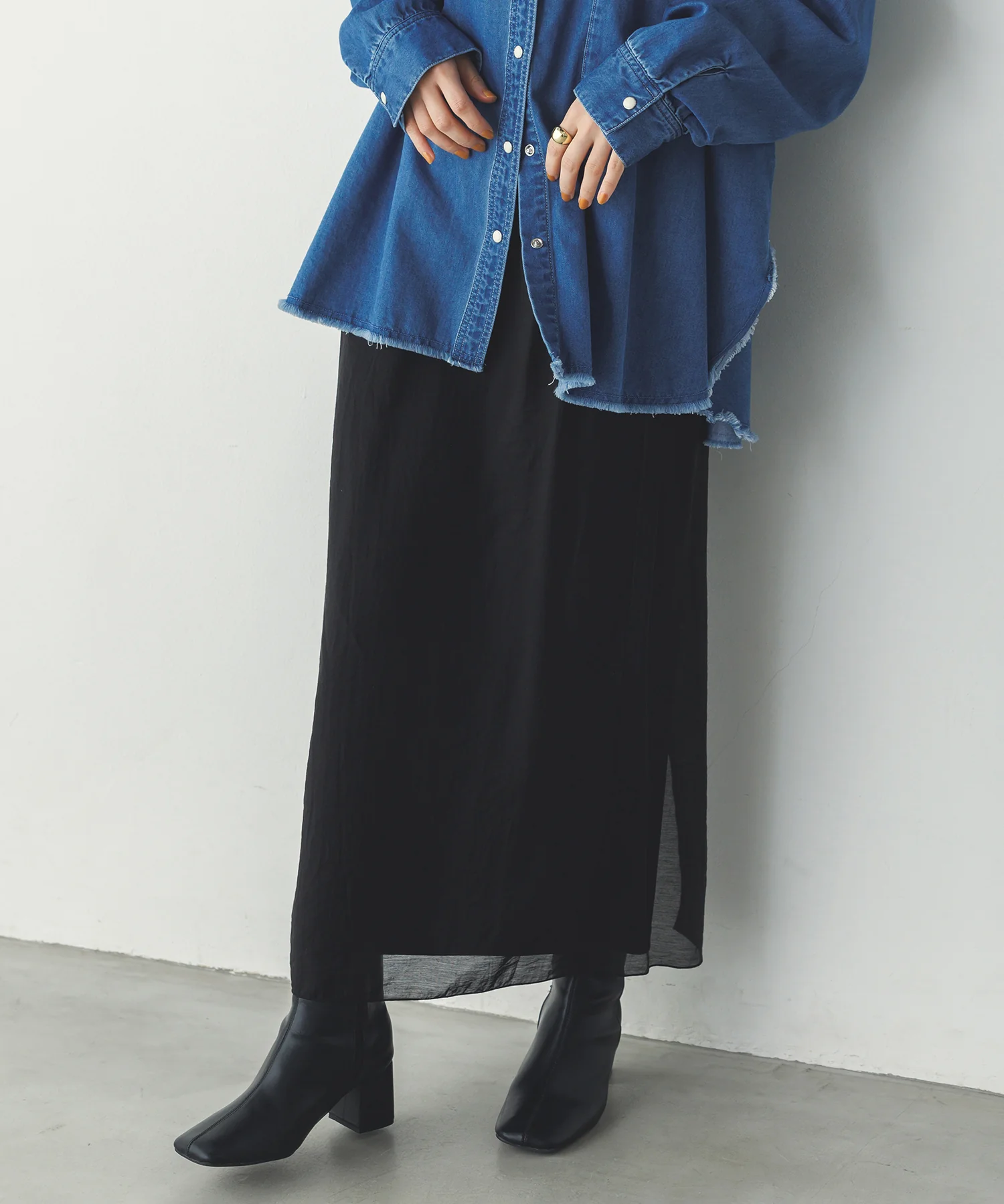 シアーポンチ レイヤードスカートセット