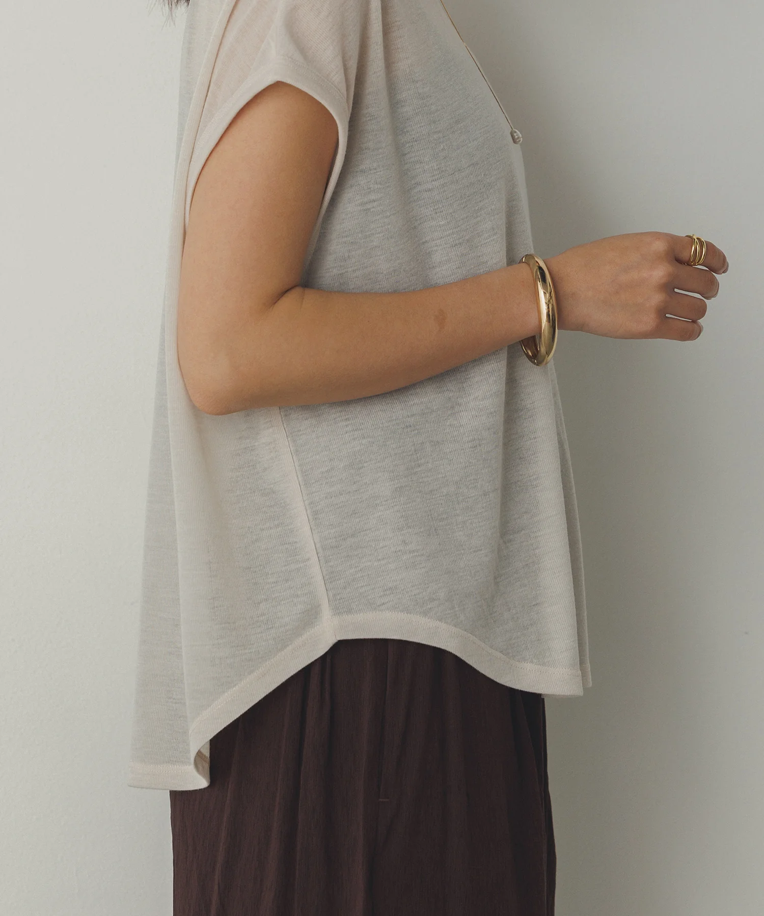 オーバーフレンチ シアーTシャツ