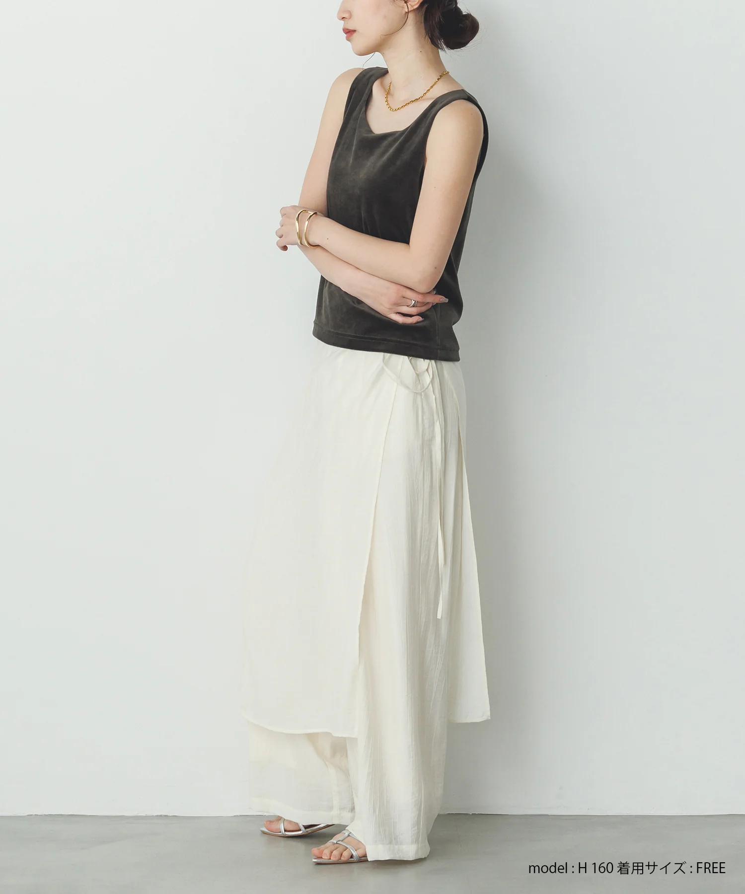 前後2WAY ベロア スクエアタンク