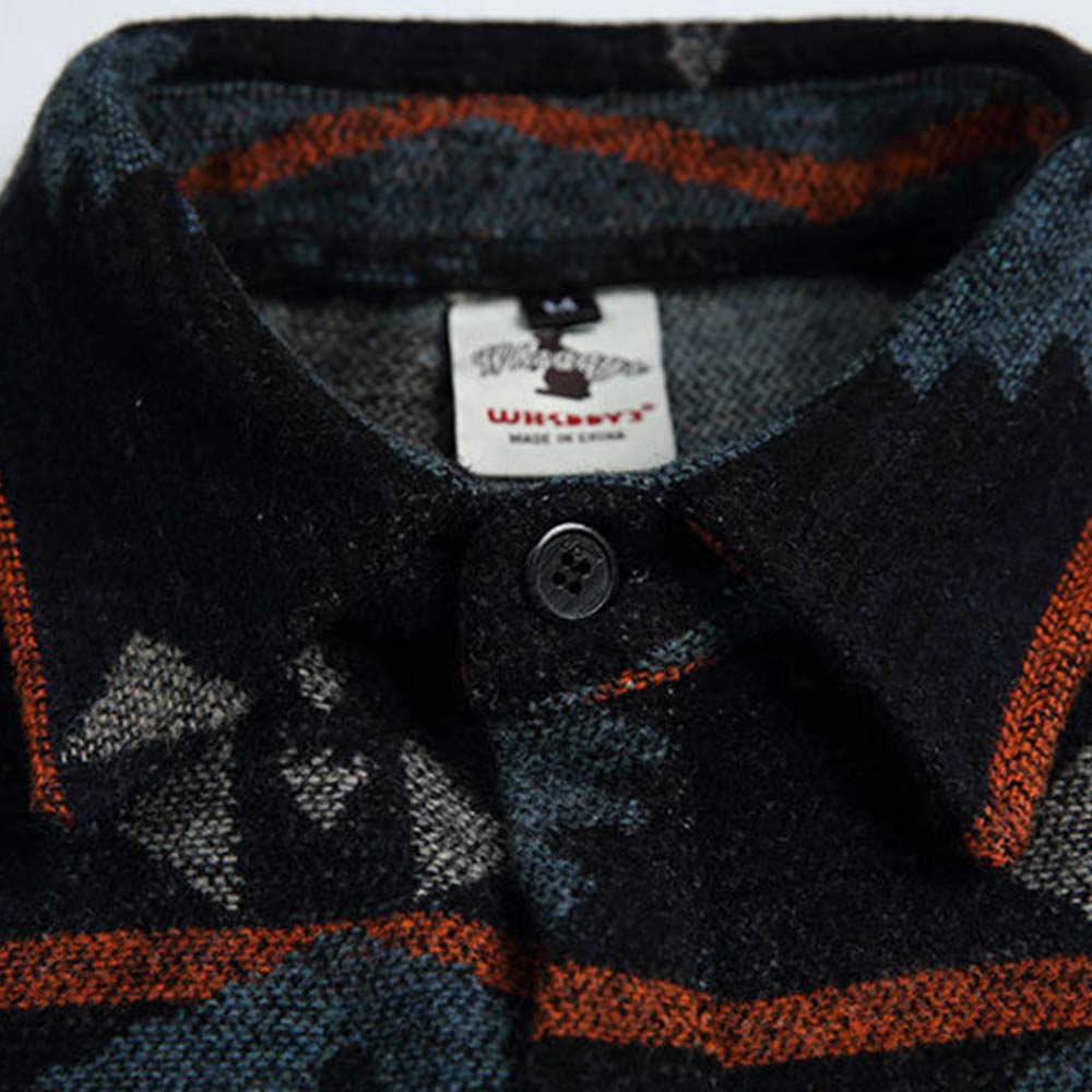 ナバホ柄ジャカード長袖シャツメンズ