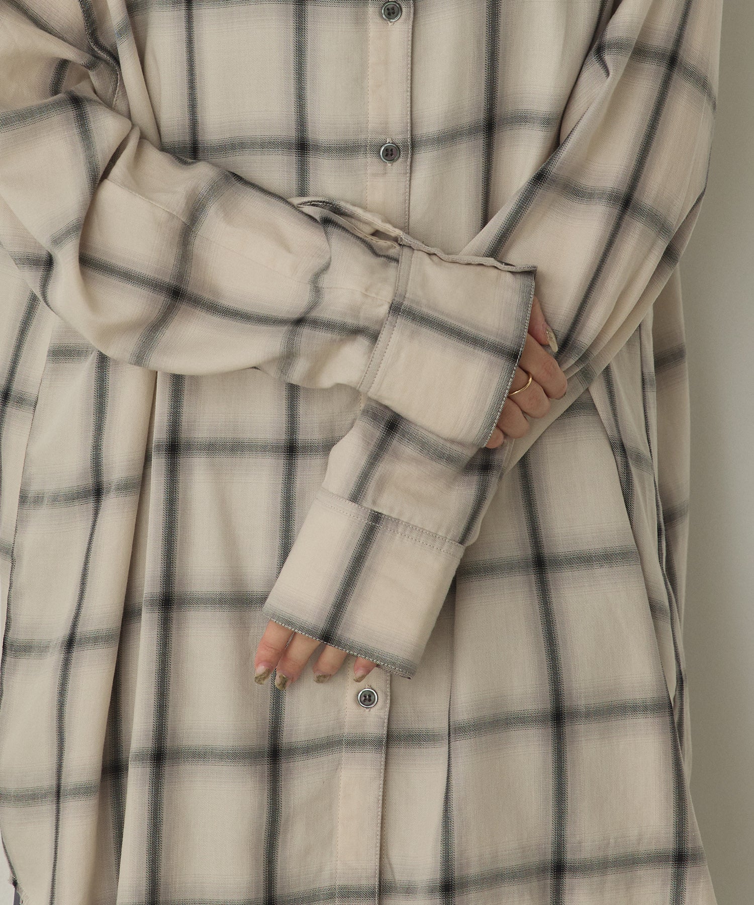 オンブレチェック オーバーシャツ