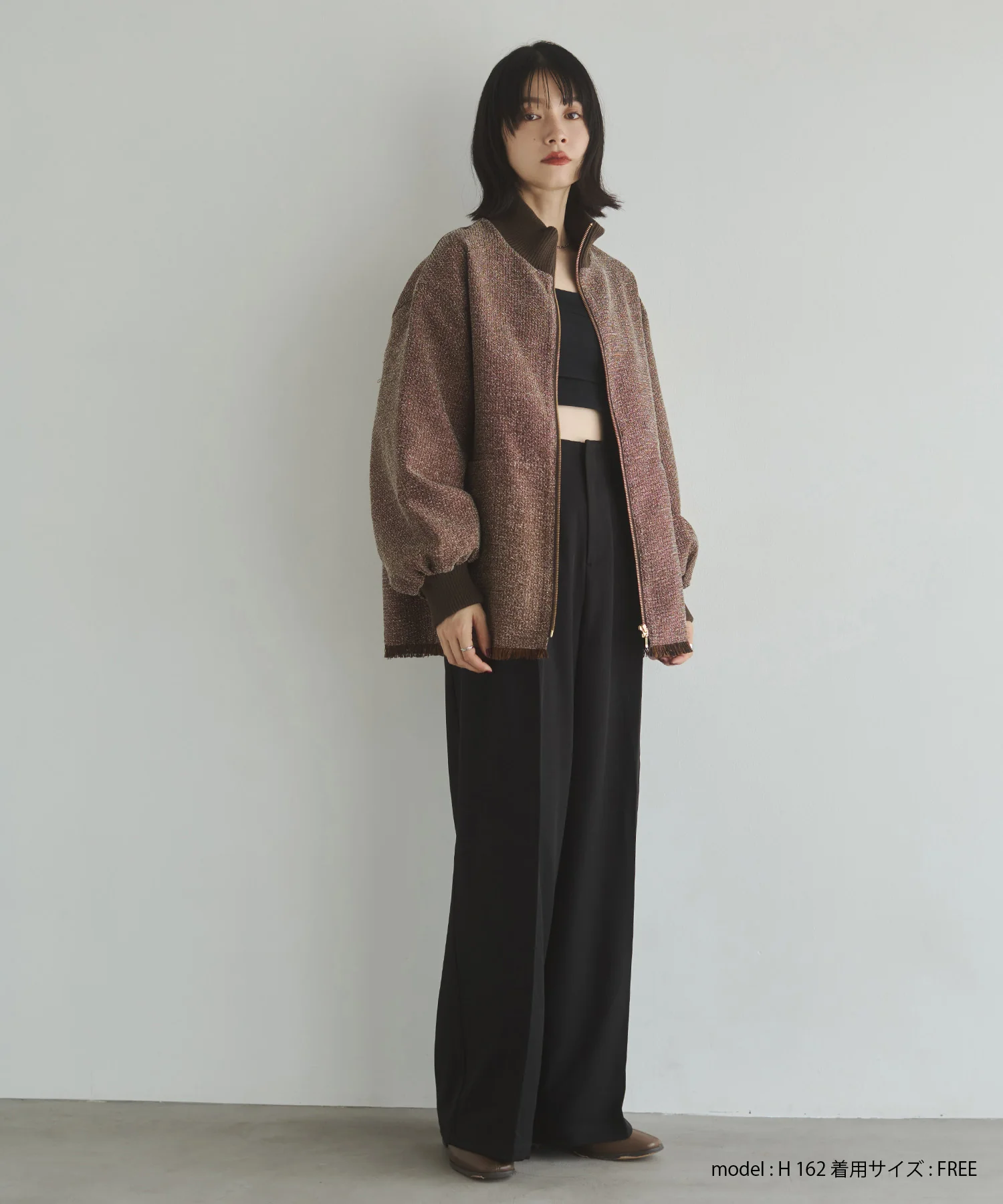 ポリツイル タックパンツ