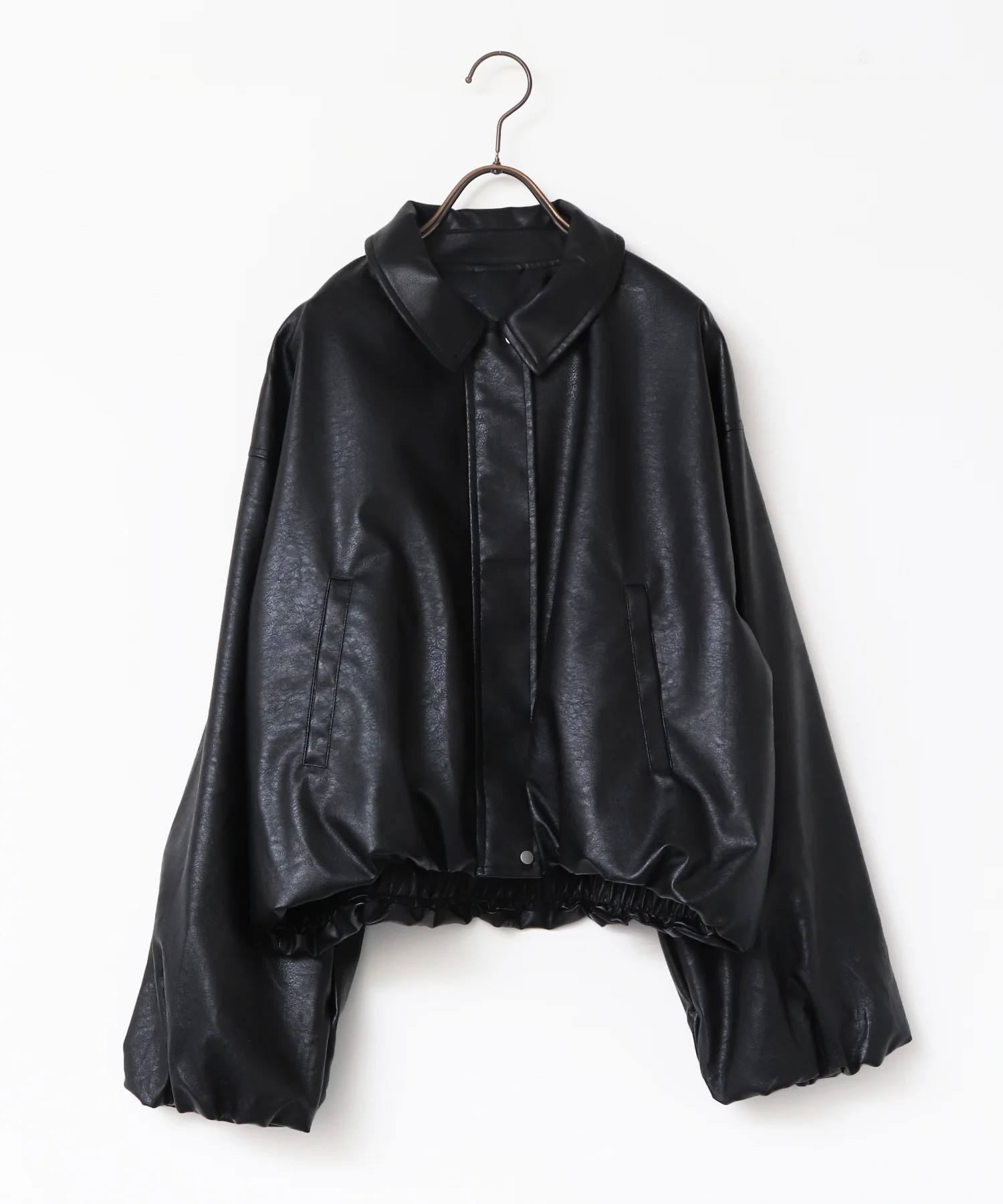 フェイクレザー バルーンブルゾン