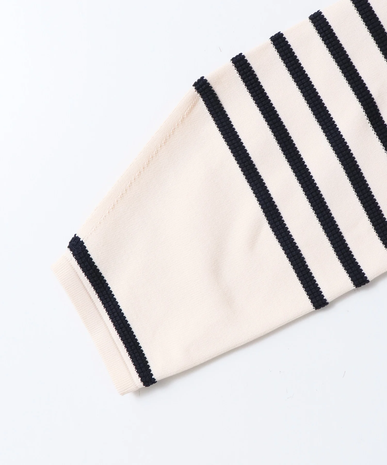 スポンディッシュ 柄編みボーダーニット