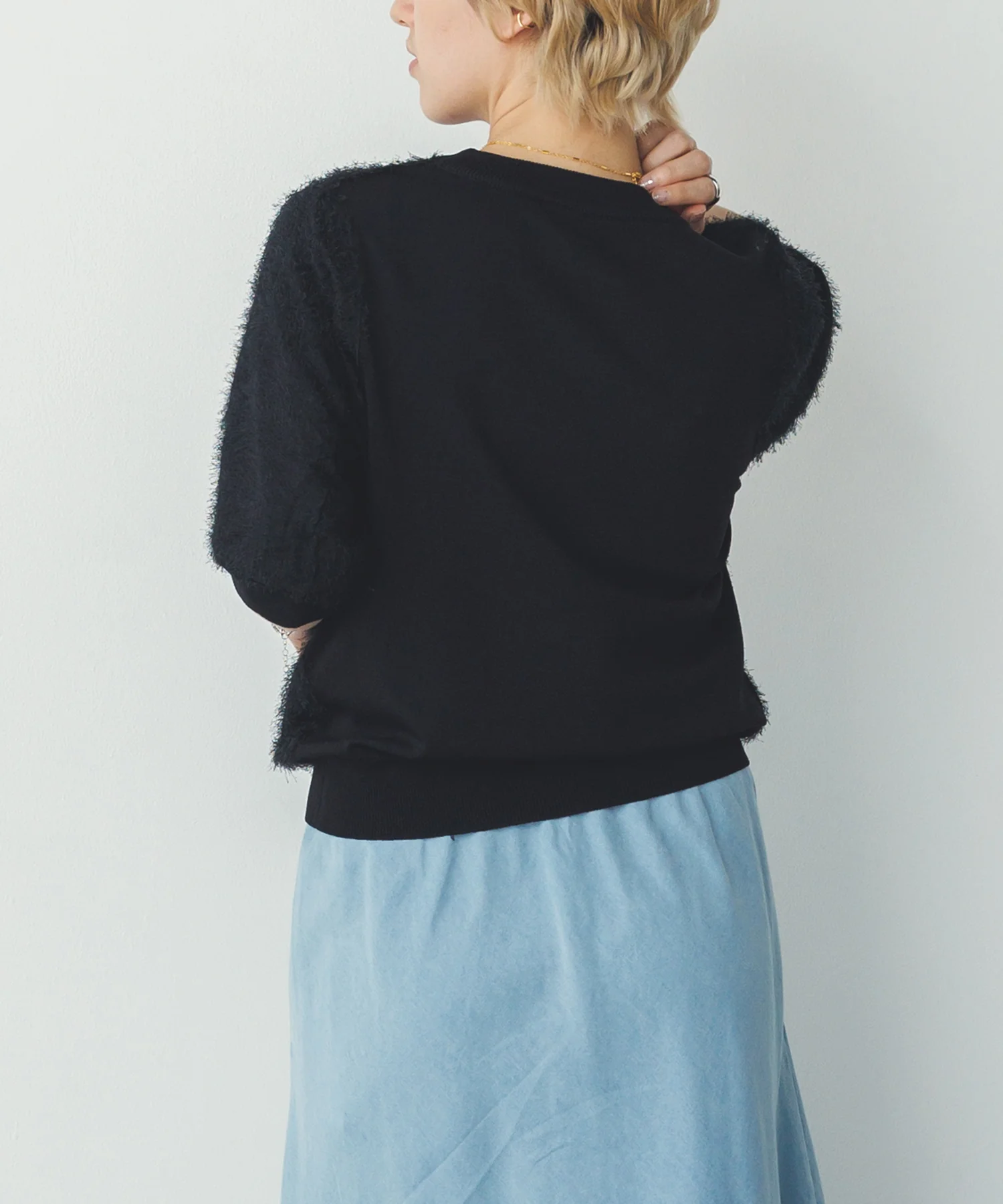 シアージャガード ハーフスリーブニット