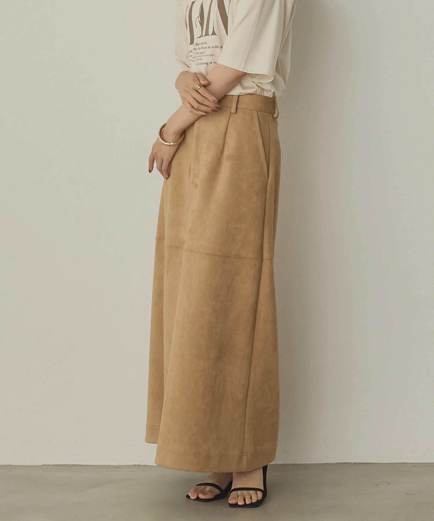 フェイクスウェード ロングスカート