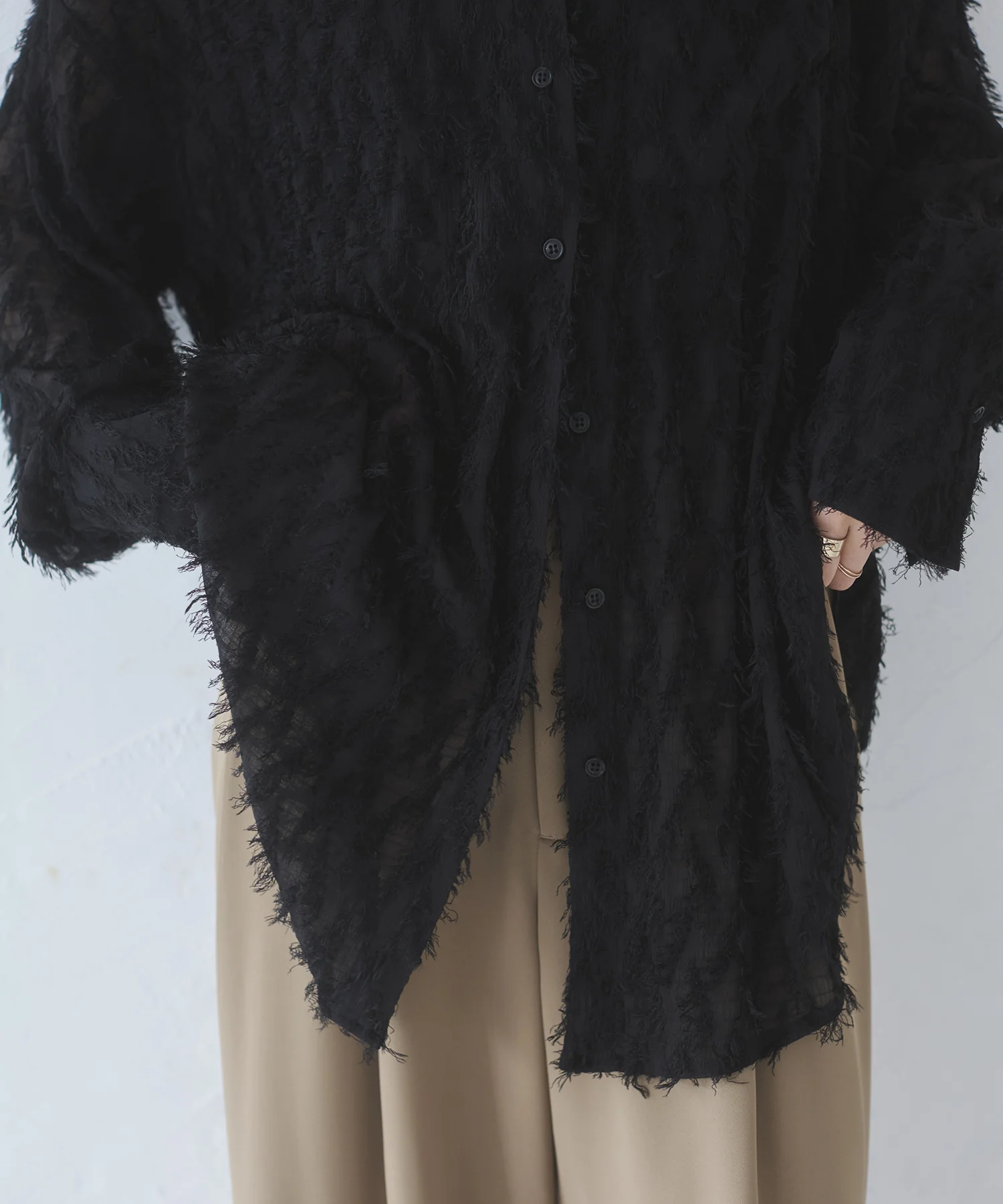 フェザーライク オーバーシアーシャツ