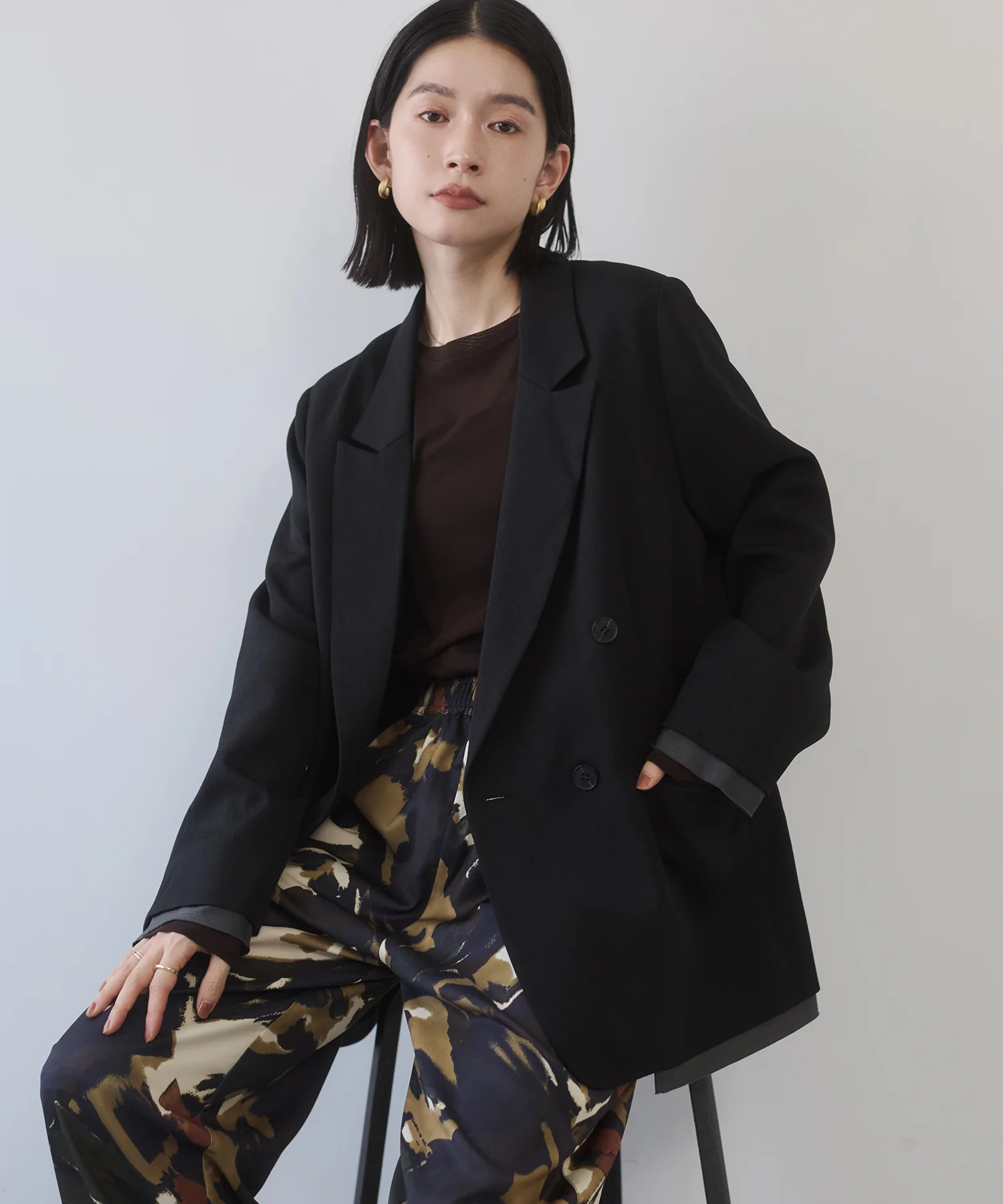 ストライプ ダブルジャケット