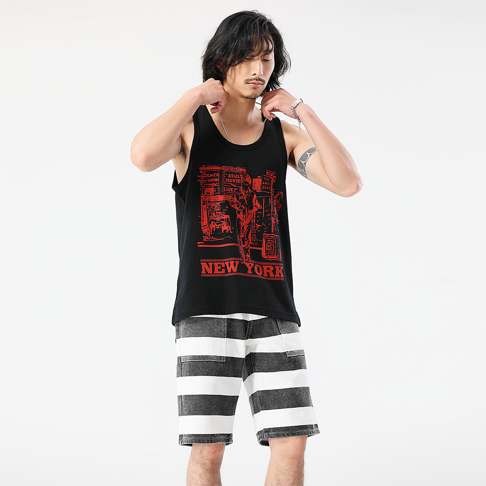 メンズストライプワークショートパンツ