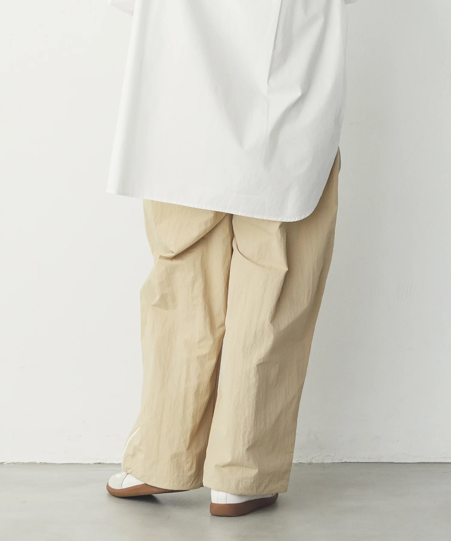 【撥水加工】グログラン タックパンツ