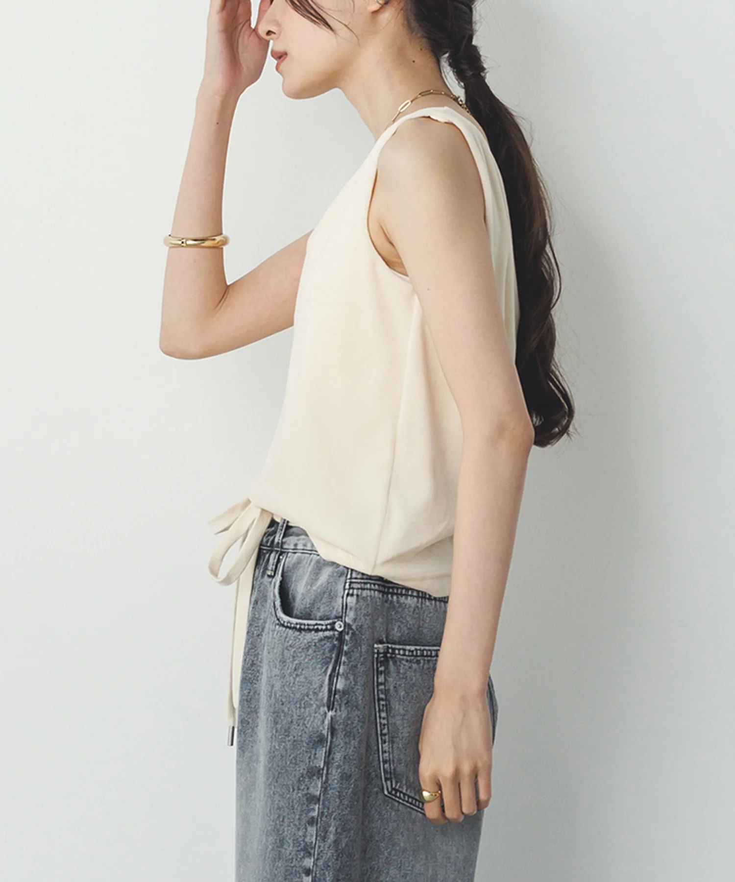 前後2WAY ベロア スクエアタンク