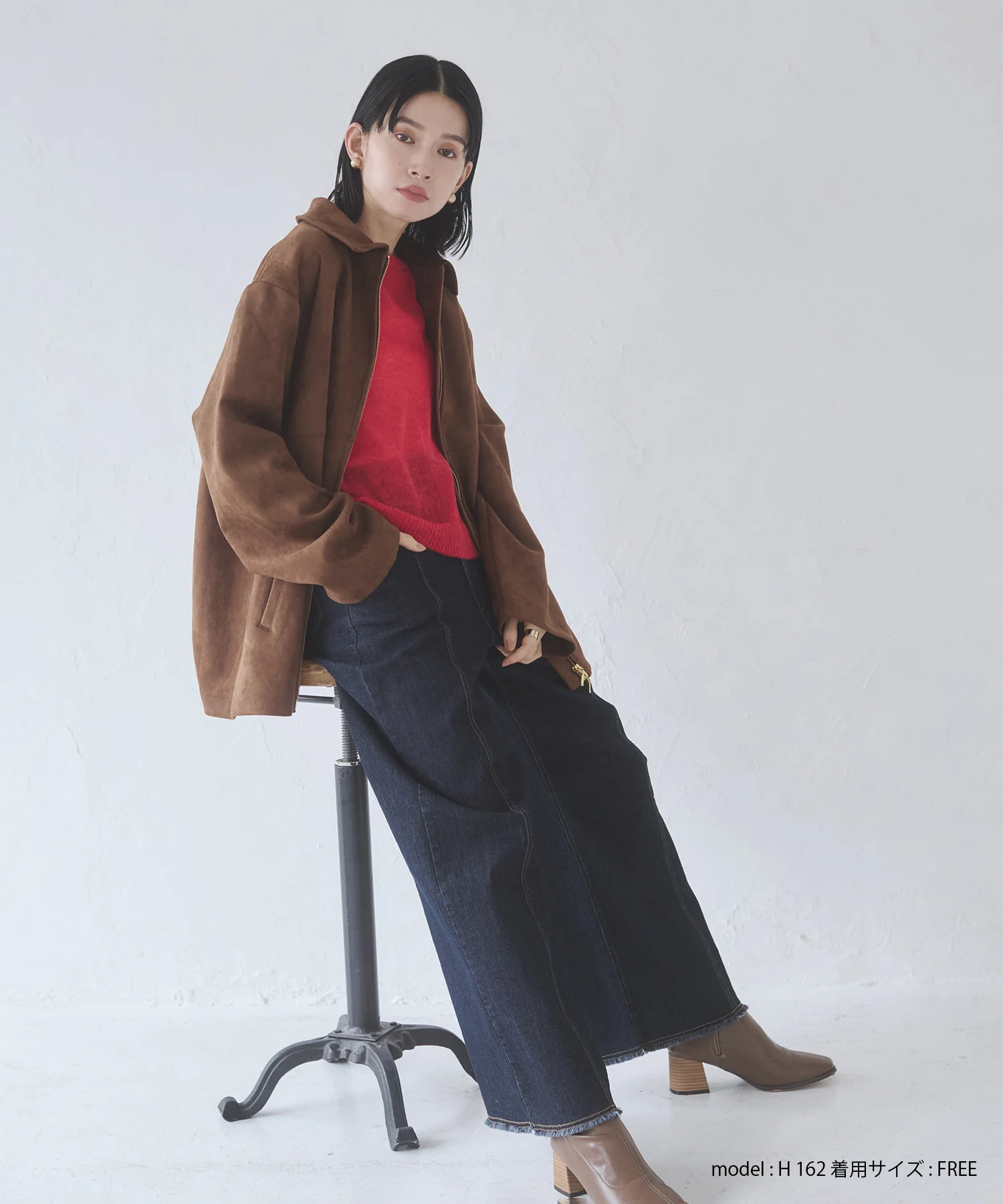 フェイクスウェード Wジップオーバーブルゾン