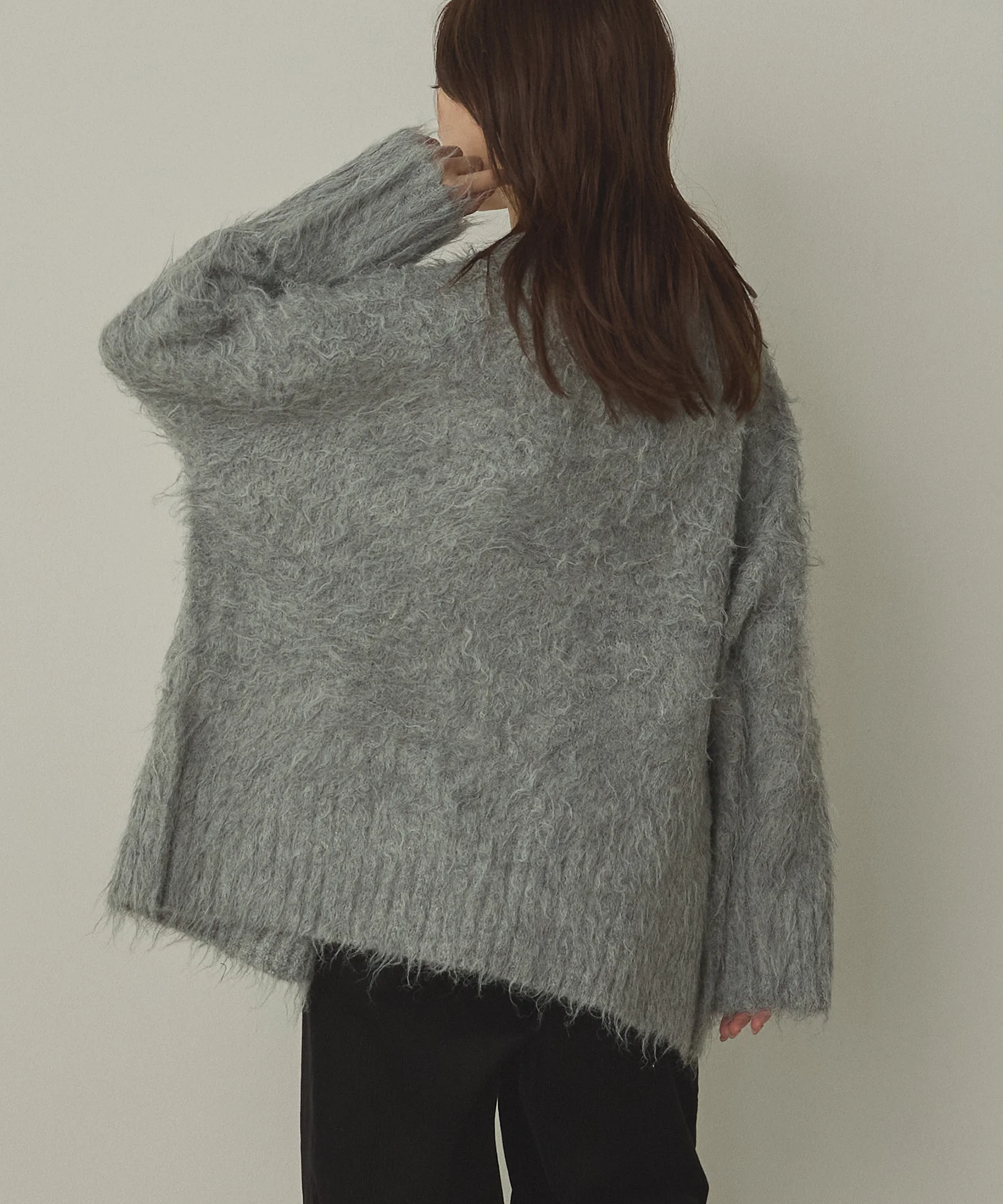 起毛シャギー ニットカーディガン