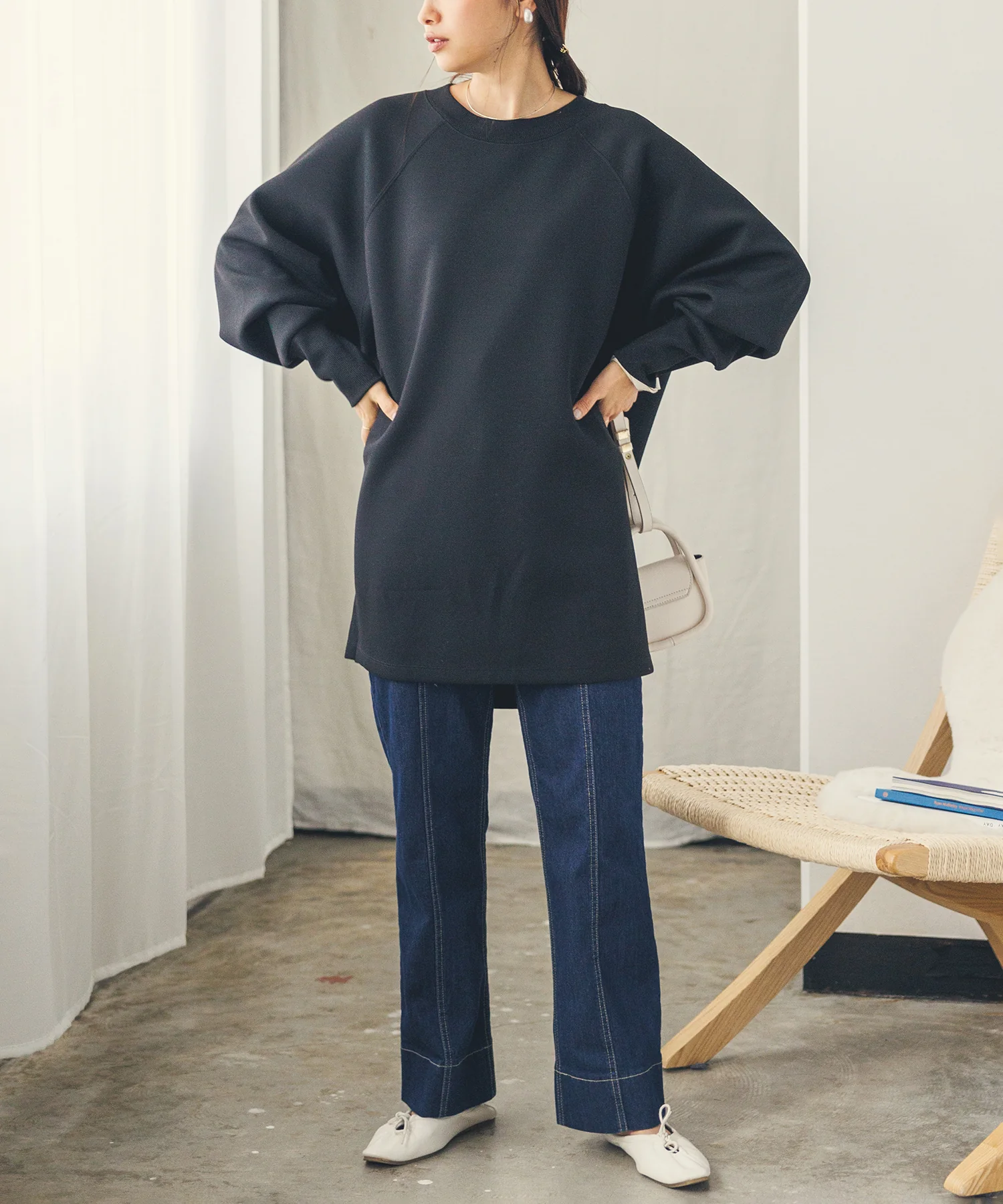 ハイウエストストレートパンツ