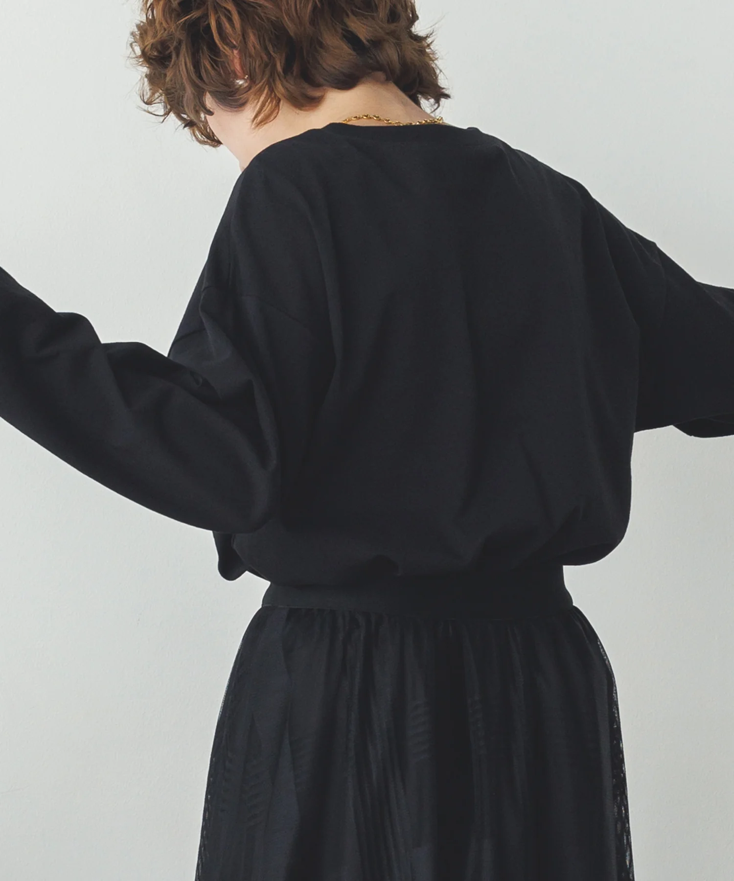 フロッキープリント ロゴロンTシャツ