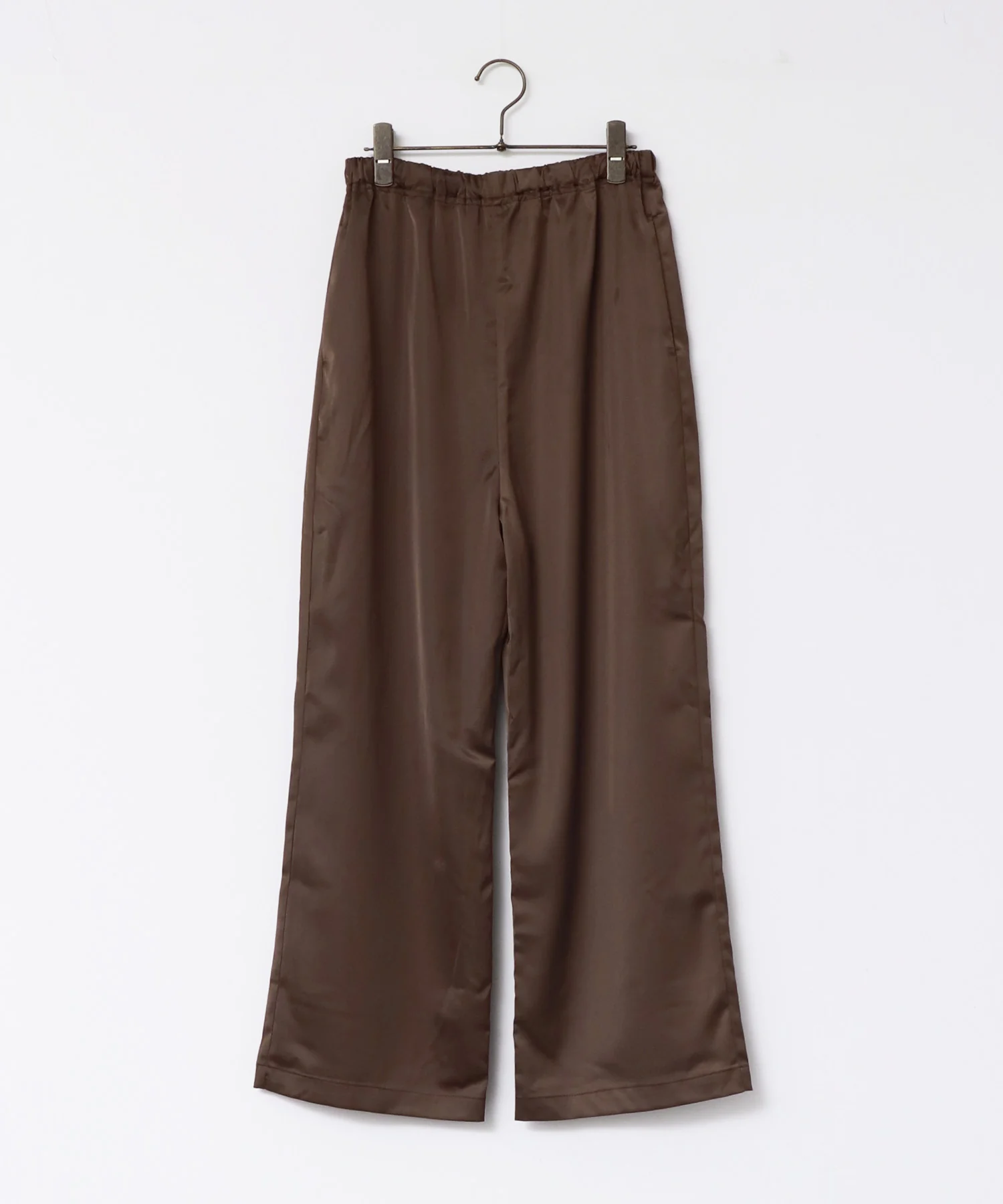 サテン ストレートイージーパンツ