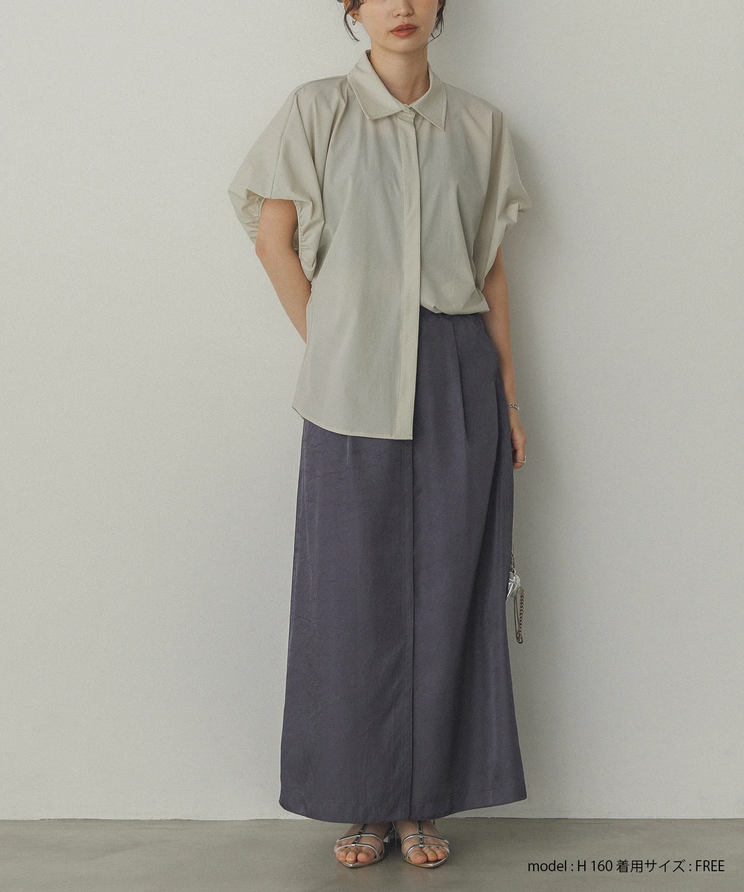 【接触冷感】 パフスリーブシャツ