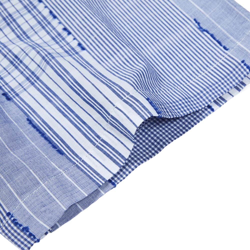 アメカジ　チェック柄パッチワークキューバシャツ 半袖 