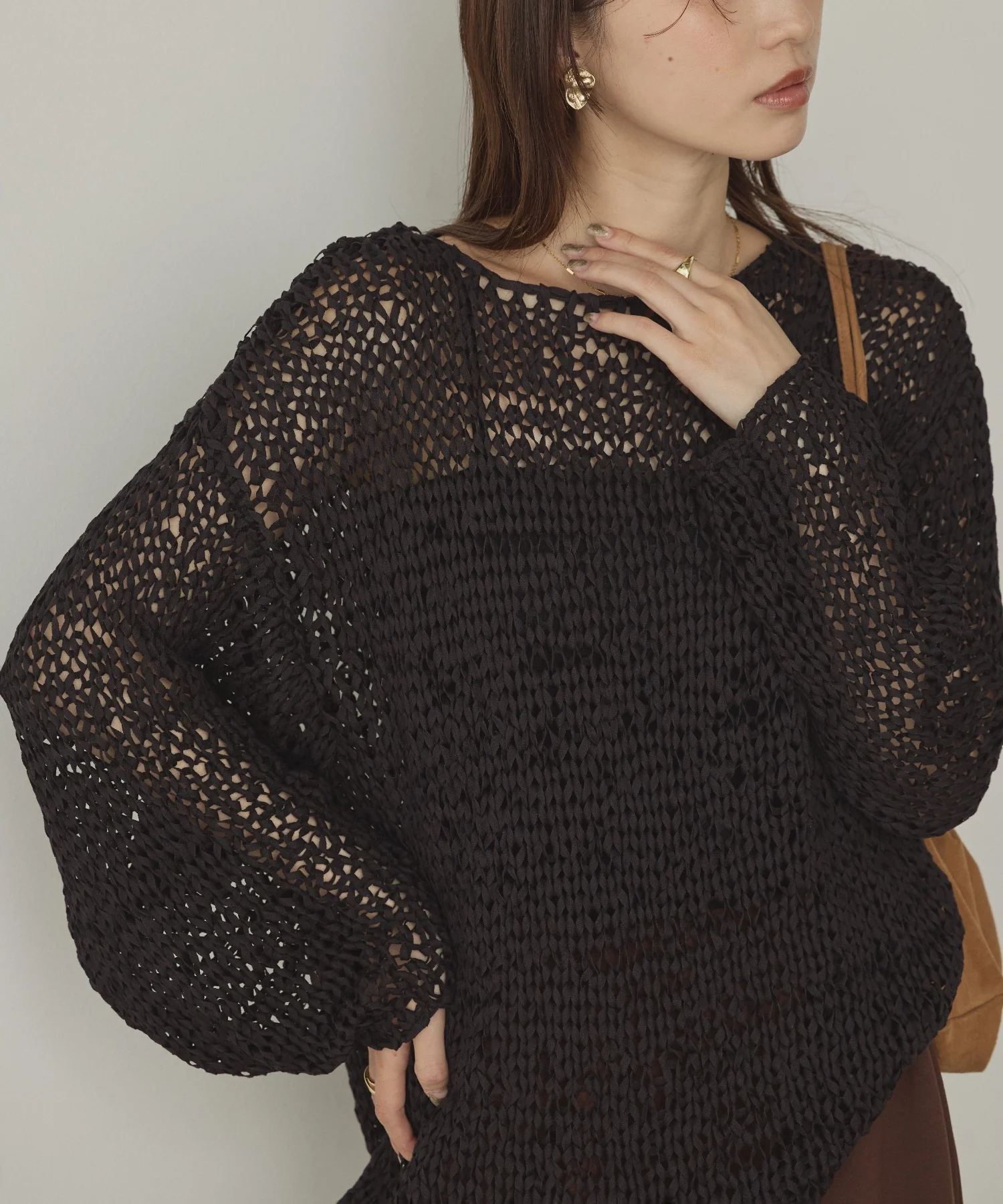 ペーパーヤーン 透かし編みニット