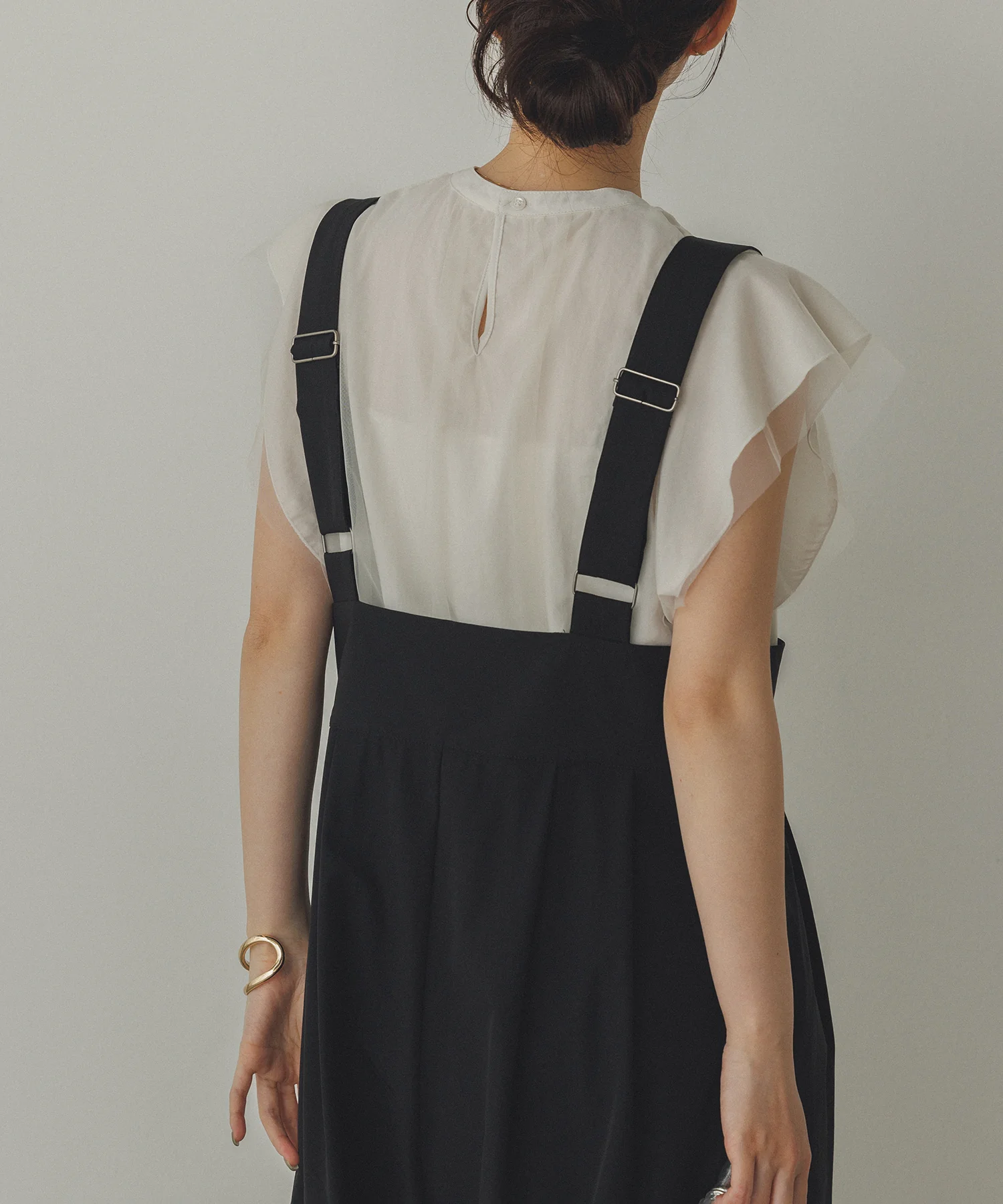 チュール レイヤードブラウス