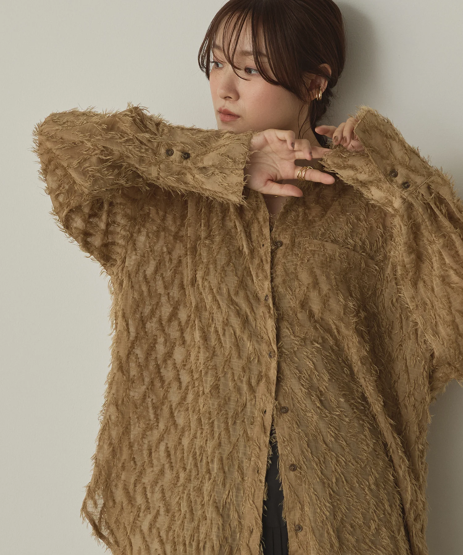 フェザーライク オーバーシアーシャツ