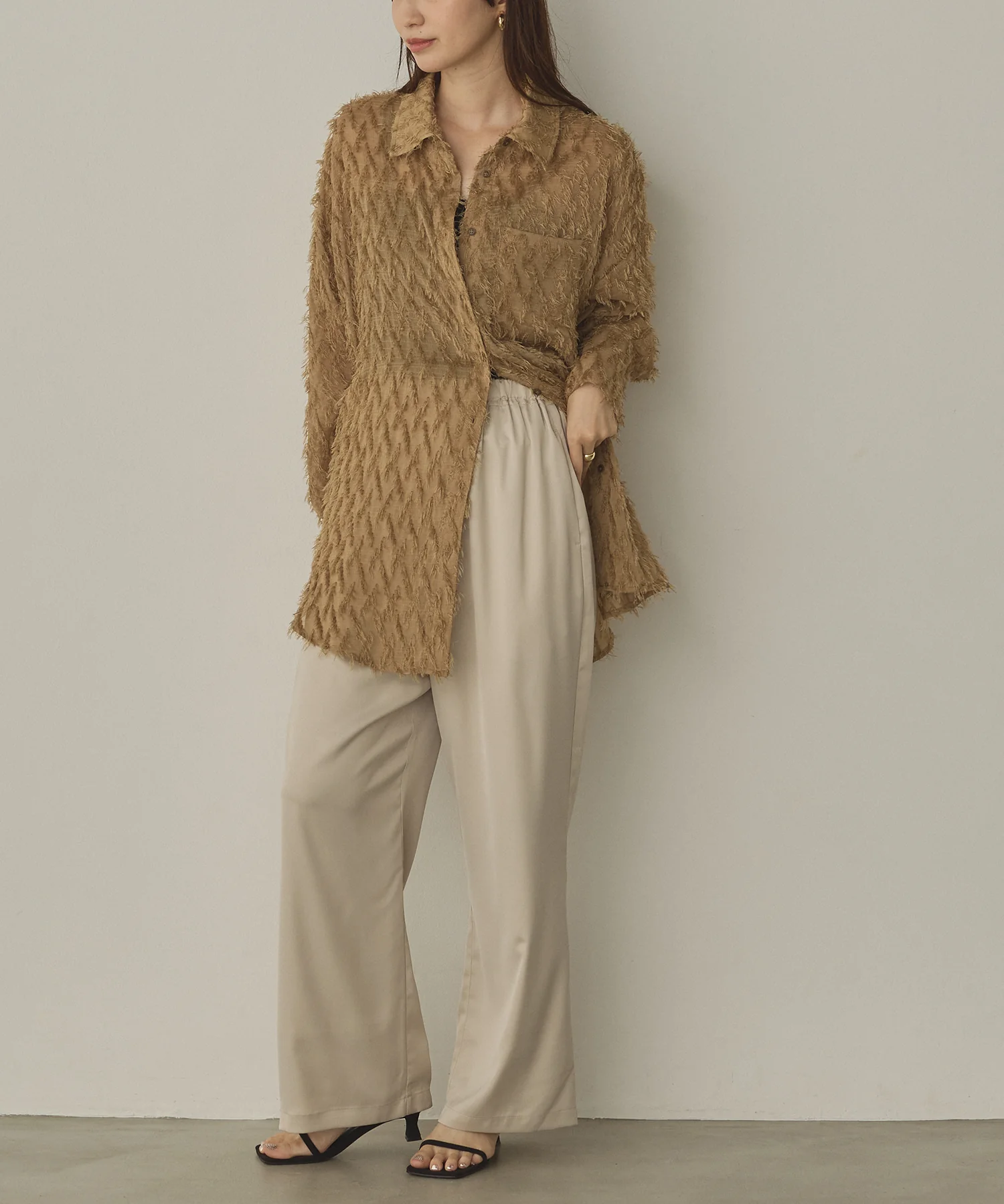 フェザーライク オーバーシアーシャツ