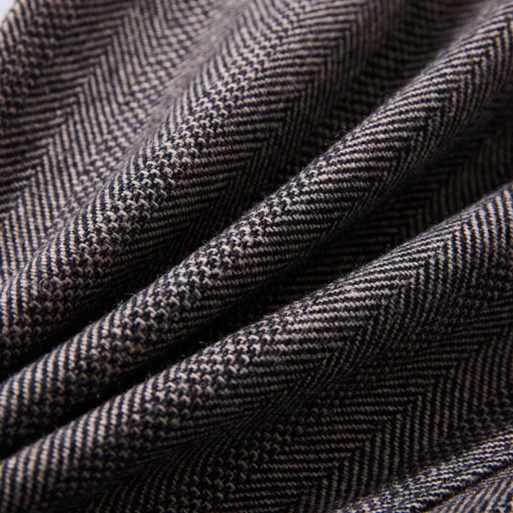 ヴィンテージカジュアル　 ヘリンボーン柄ウールスラックス