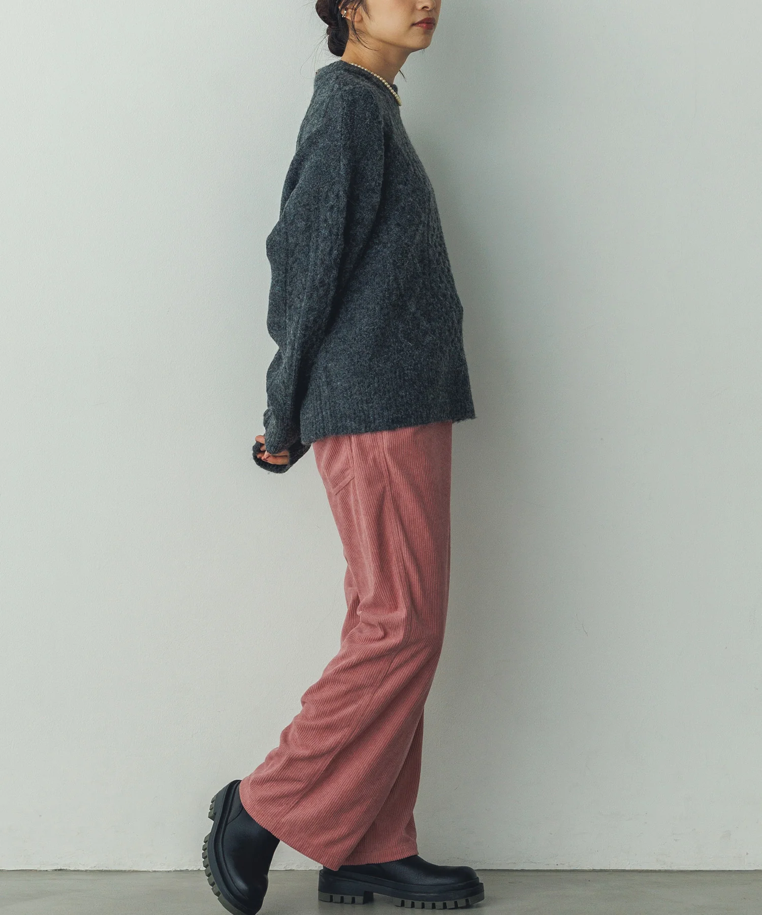 コーデュロイ ワイドストレートパンツ