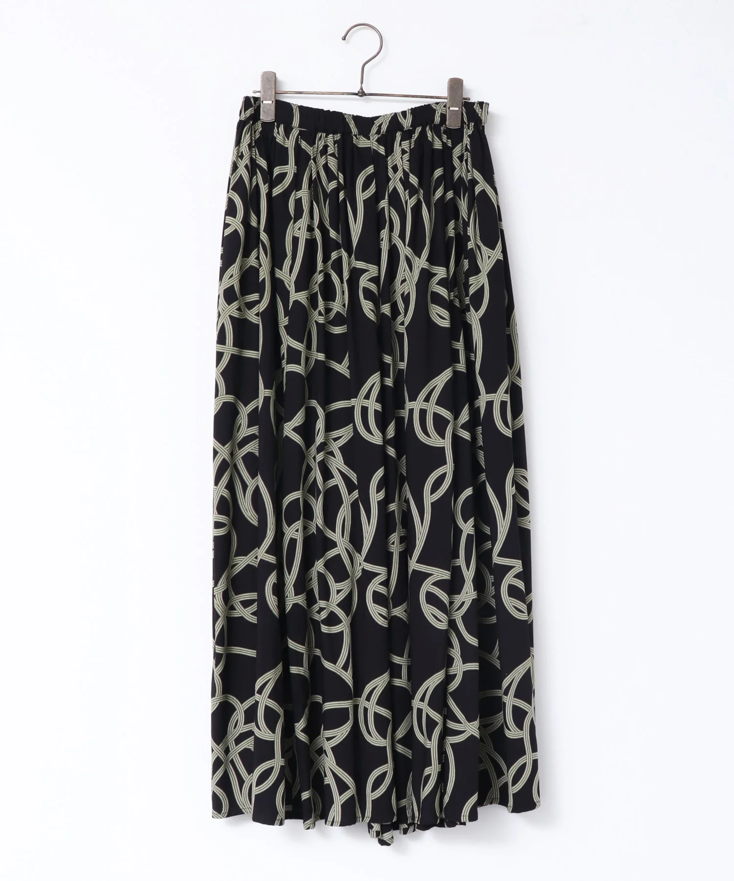 ジオメ柄プリントフレアスカート