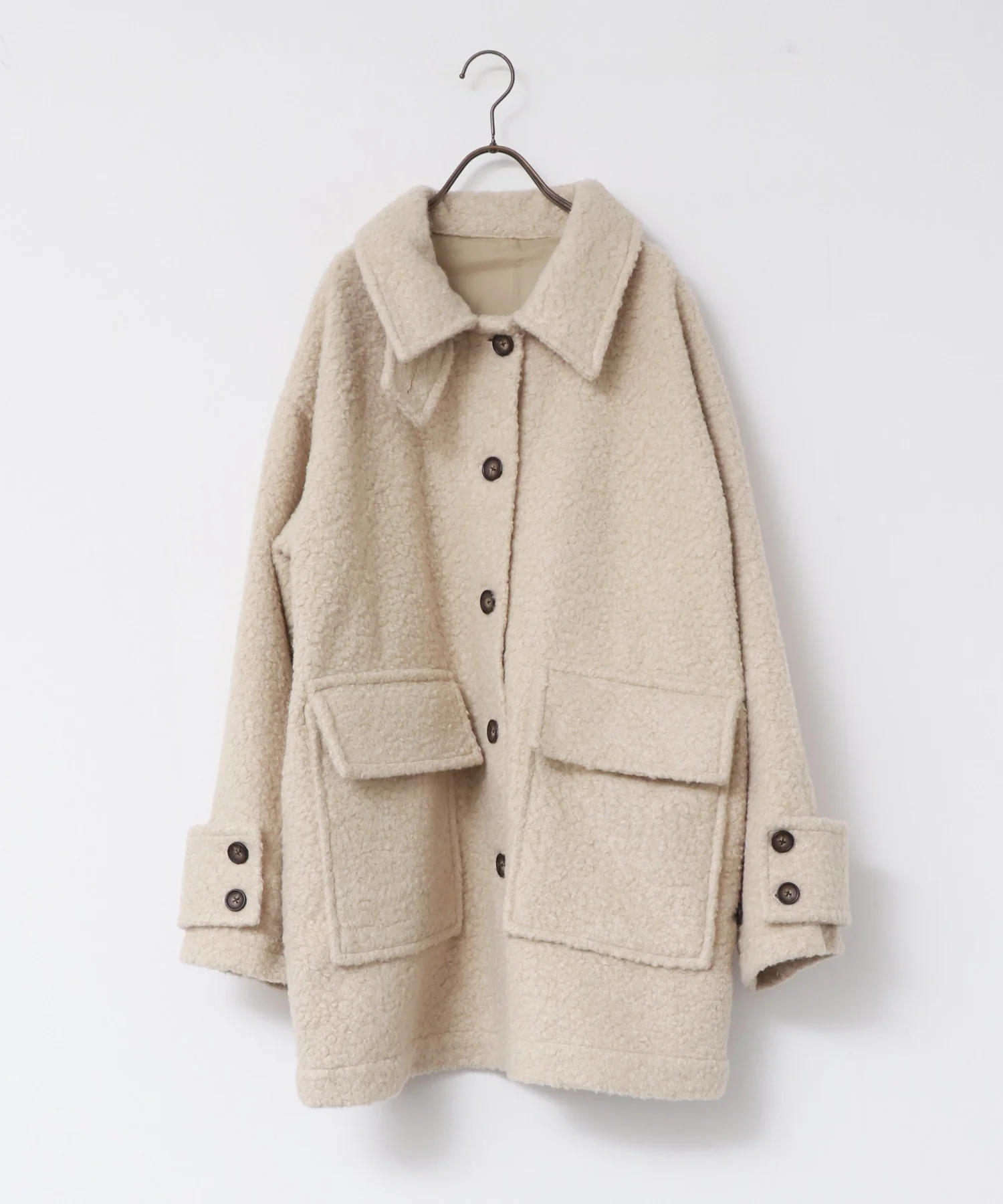 ブークレ ミドルシャツコート