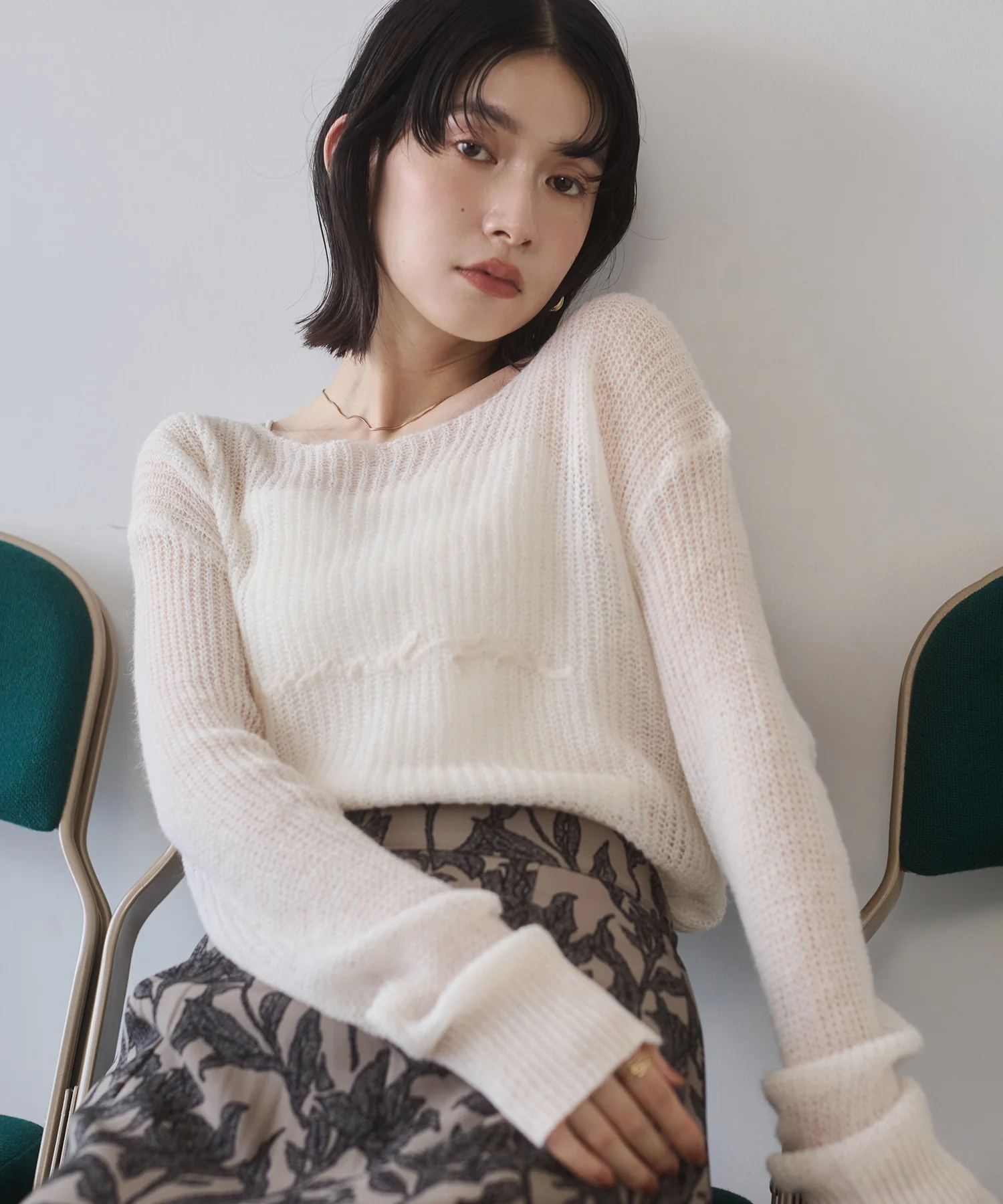 アルパカニット ロゴシアートップス