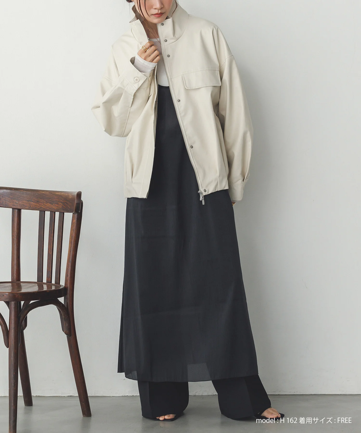 フェイクレザー オーバーブルゾン